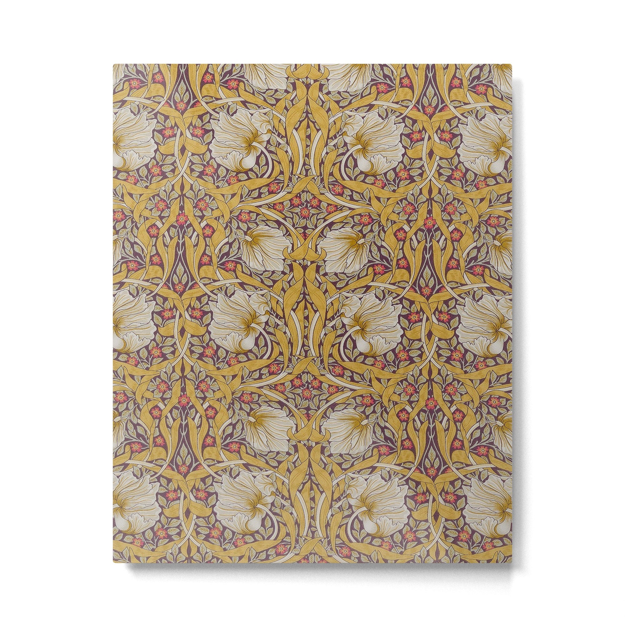 William Morris Vintage Pimpernel Golden Mustard Metal Print | TeksDecor
