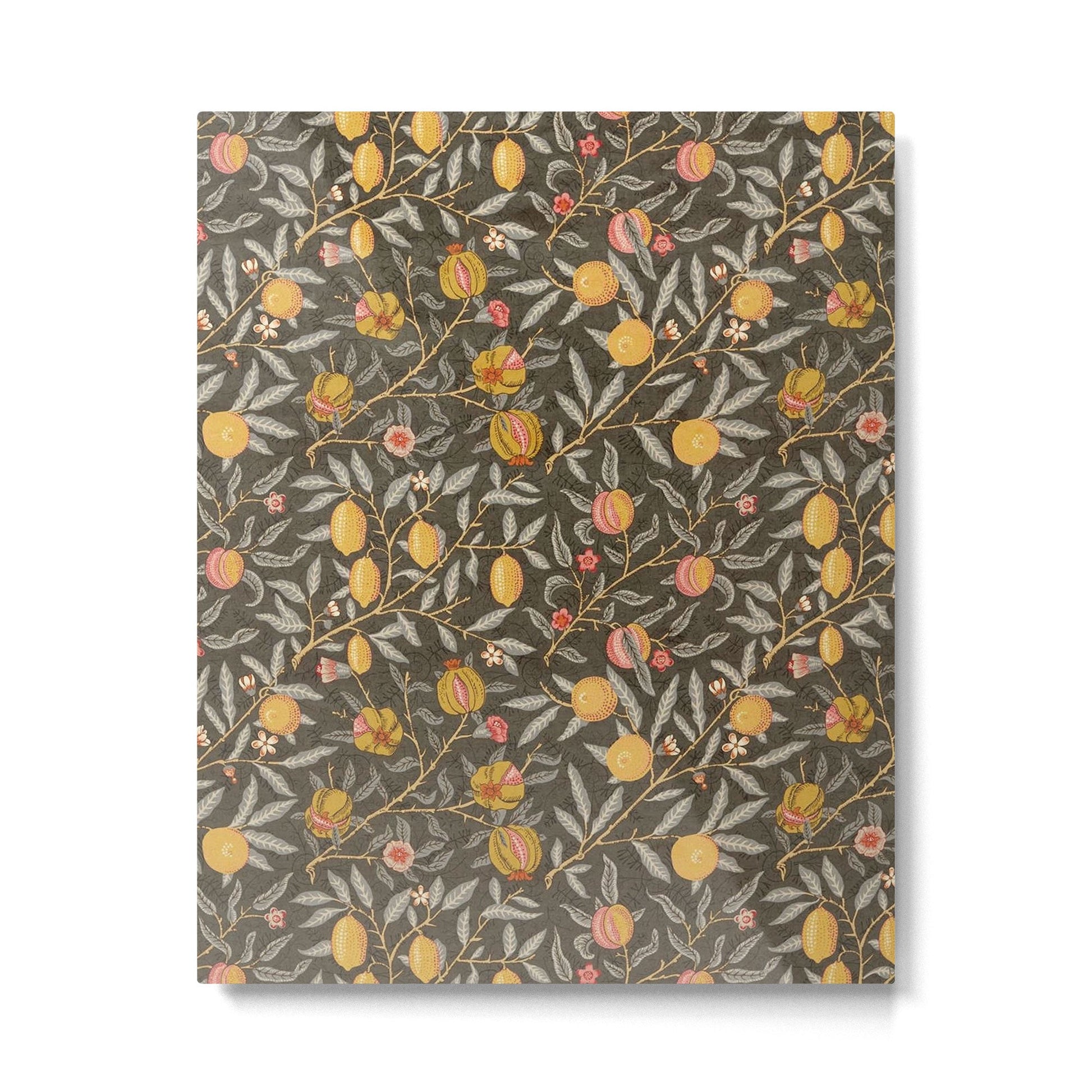 William Morris Vintage Pomegranate Fruit Walnut Bullrush Pattern  Metal Print | TeksDecor