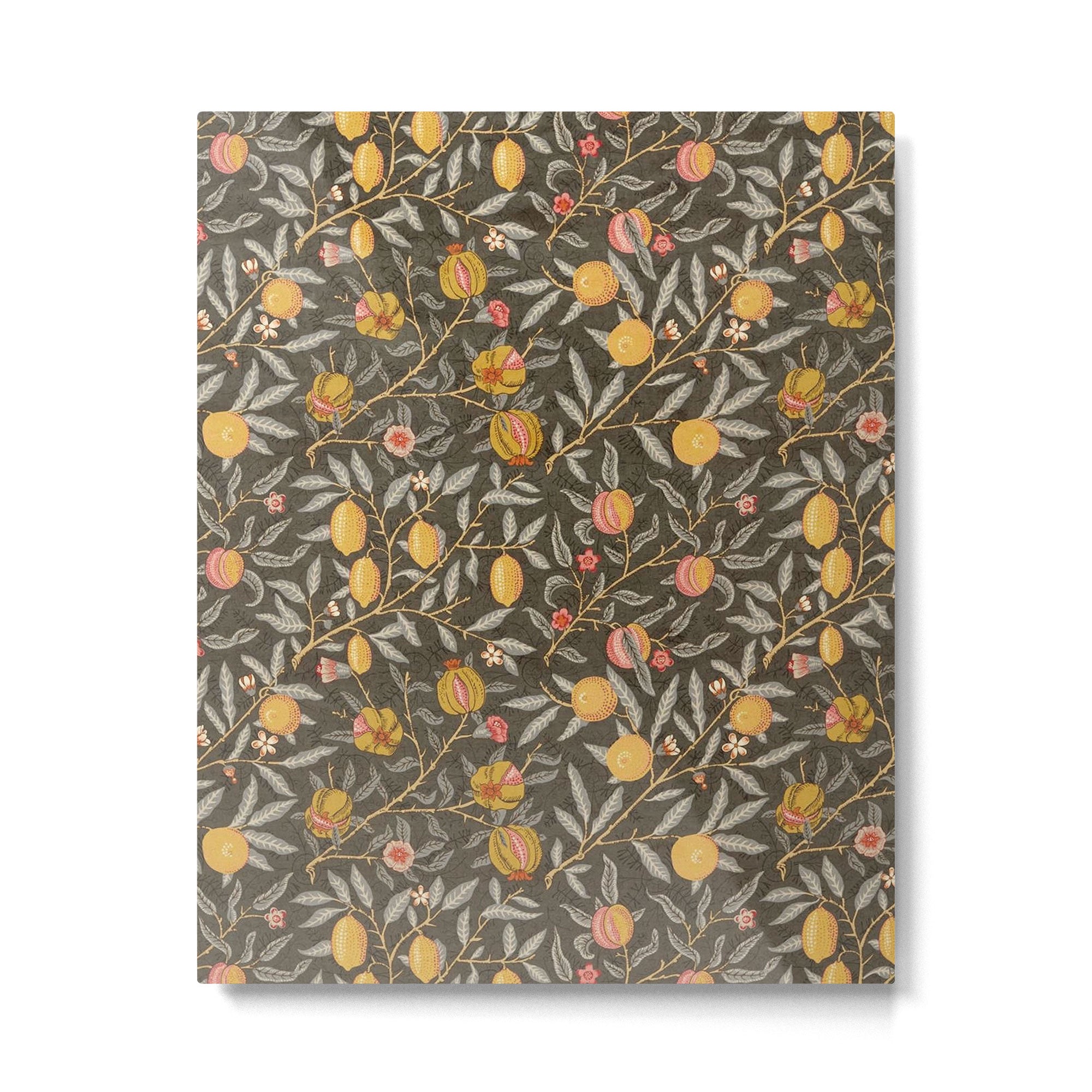 William Morris Vintage Pomegranate Fruit Walnut Bullrush Pattern  Metal Print | TeksDecor