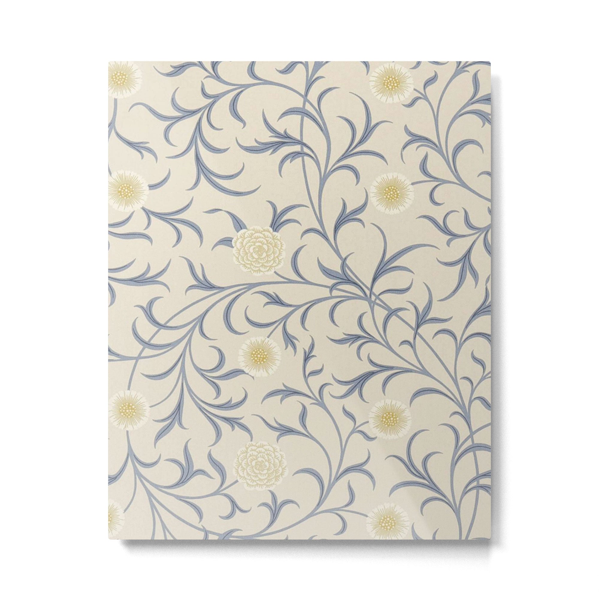 William Morris Vintage Scroll Parchment Mineral Metal Print | TeksDecor