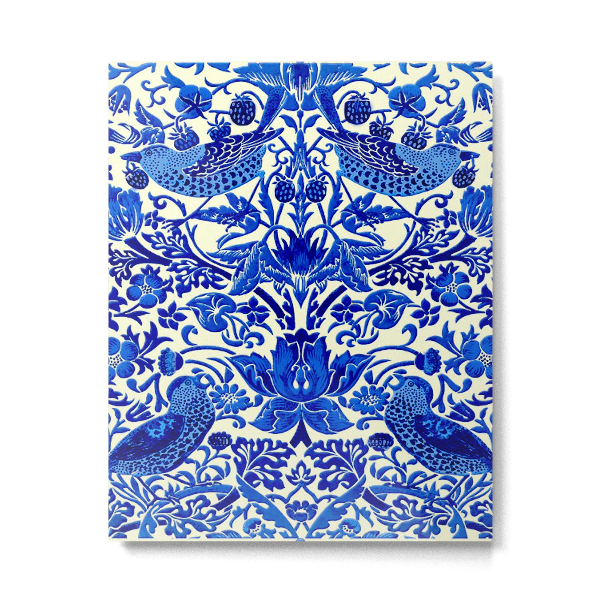 William Morris Vintage Strawberry Thief Cobalt Blue  Metal Print | TeksDecor