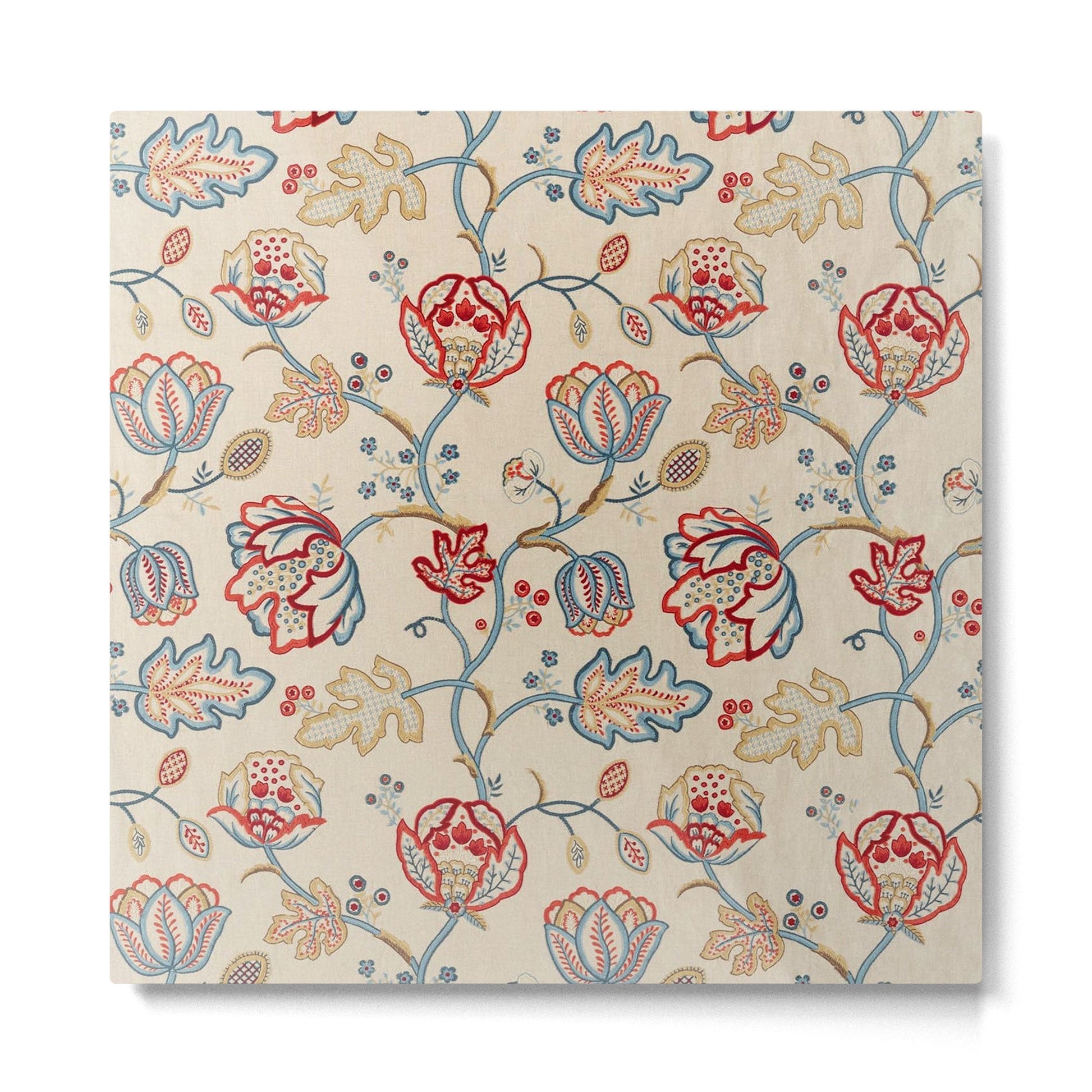 William Morris Vintage Theodosia Wine Indigo Red Blue Pattern Metal Print | TeksDecor