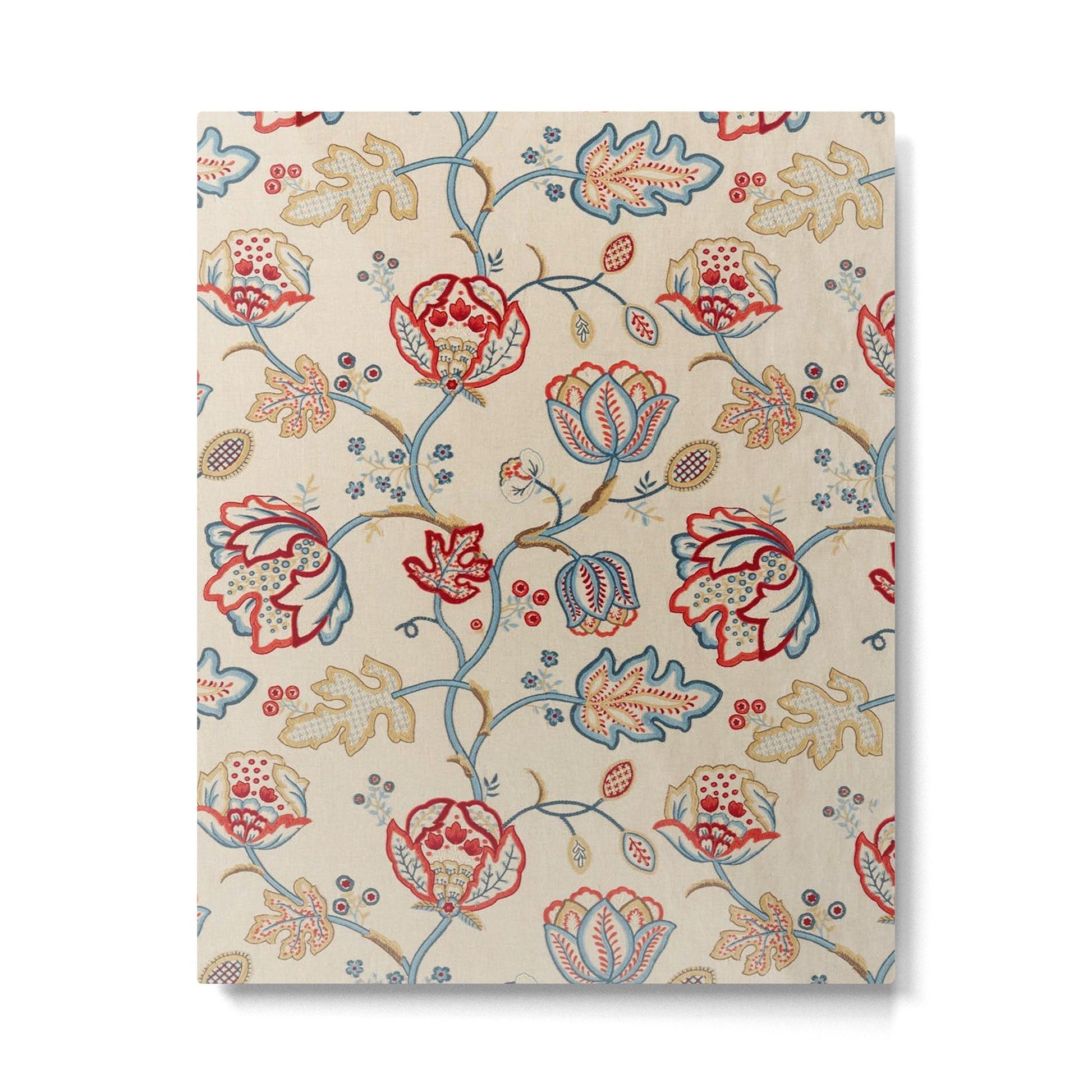 William Morris Vintage Theodosia Wine Indigo Red Blue Pattern Metal Print | TeksDecor