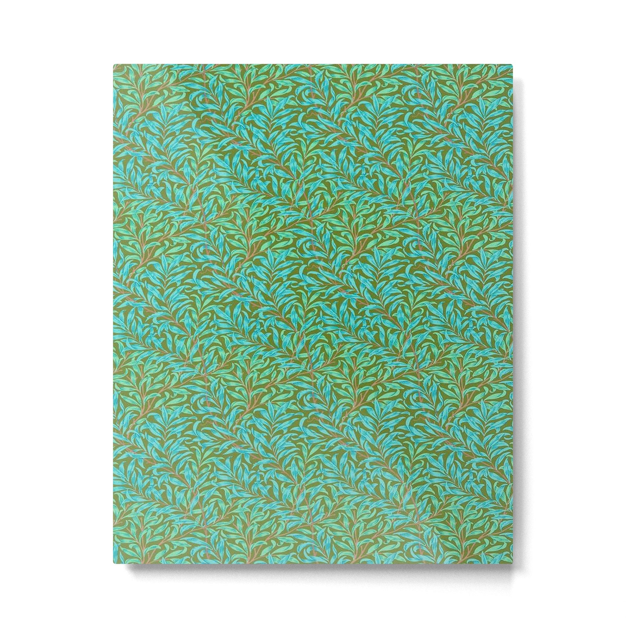 William Morris Vintage Willow Bough Turquoise Olive Metal Print | TeksDecor