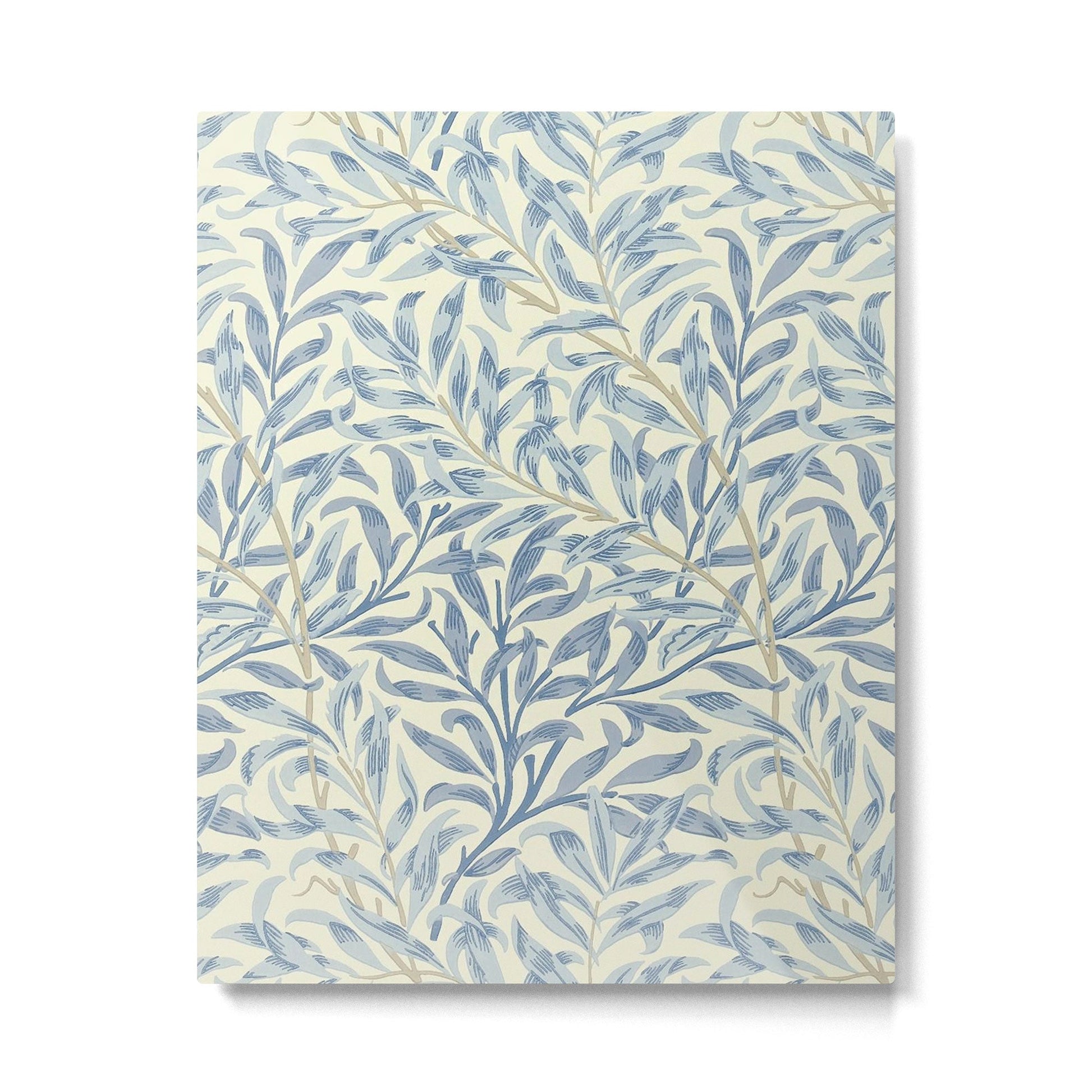 William Morris Vintage Willow Bough Blue Cream Pattern Metal Print | TeksDecor