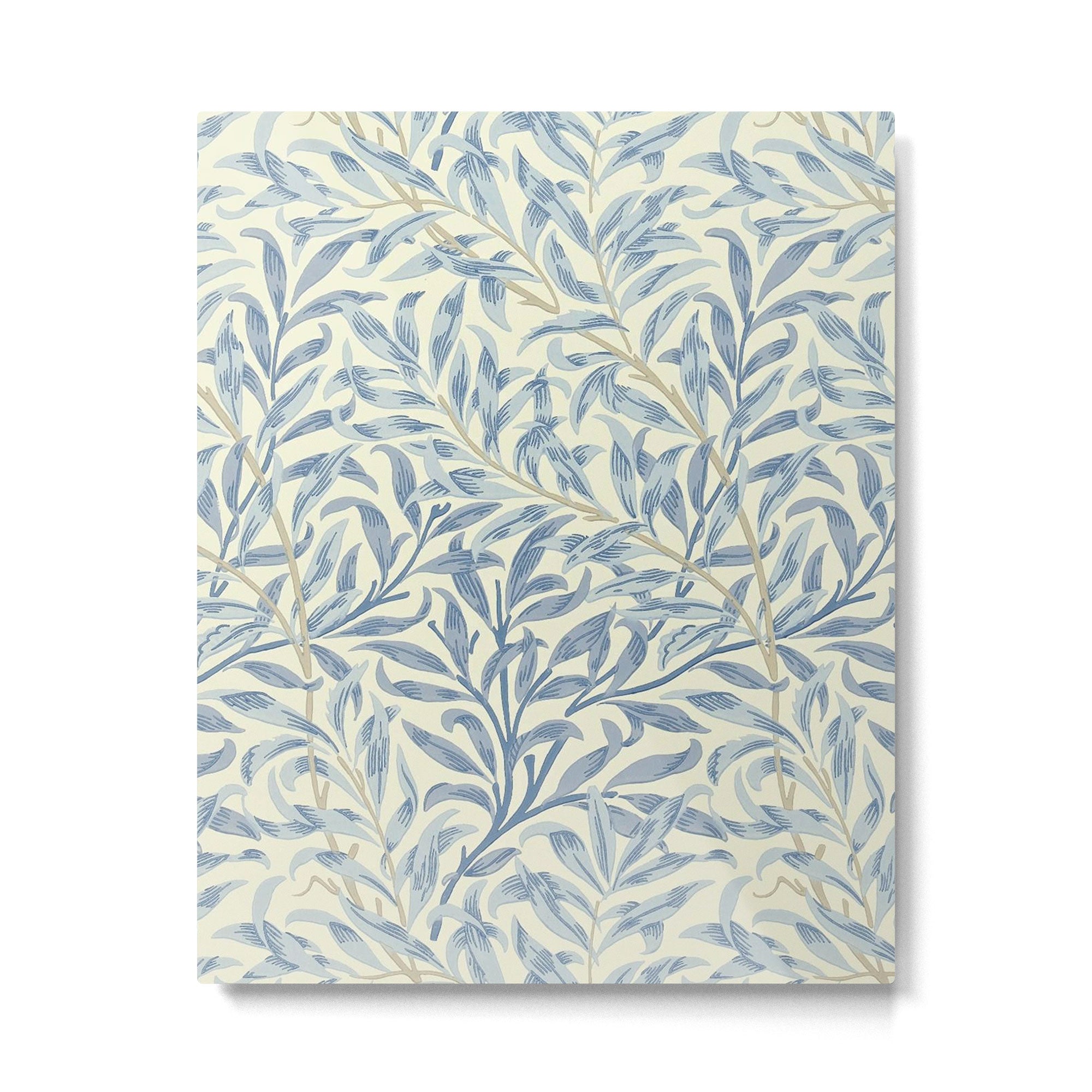 William Morris Vintage Willow Bough Blue Cream Pattern Metal Print | TeksDecor
