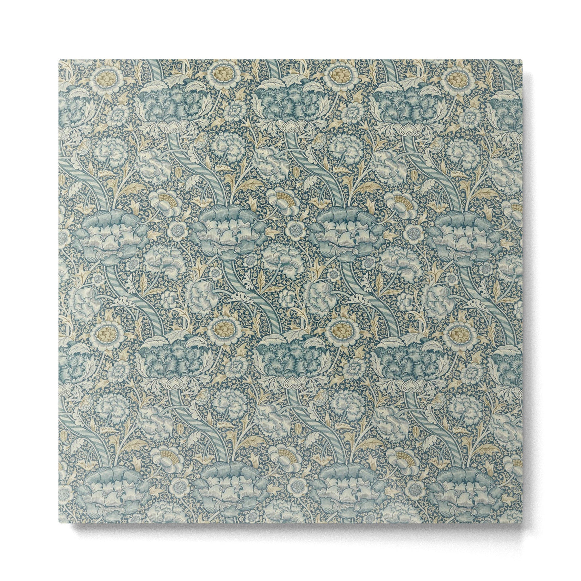 William Morris Wandle Blue Stone Vintage Floral Pattern Metal Print | TeksDecor