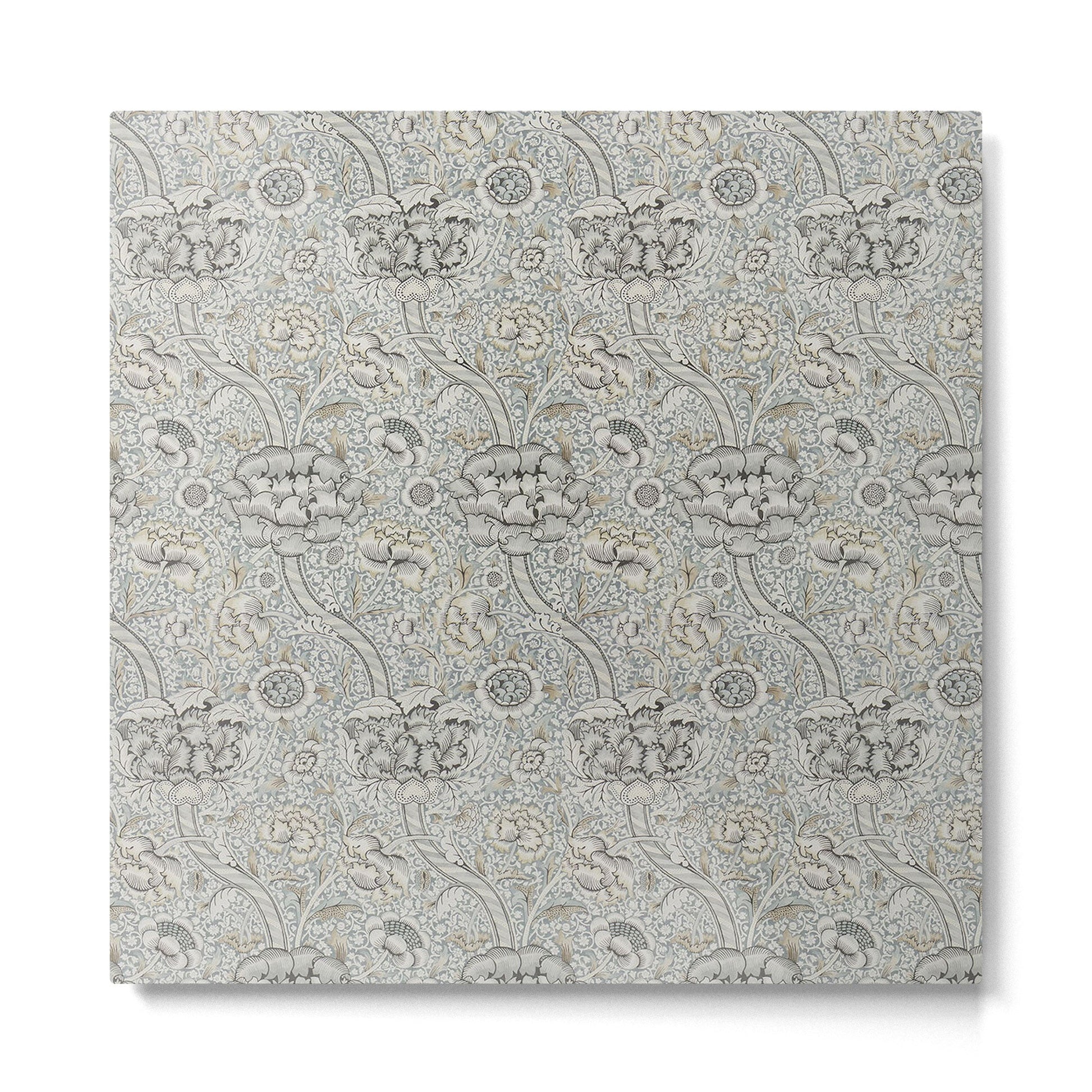 William Morris Wandle Grey Stone Vintage Floral Pattern Metal Print | TeksDecor