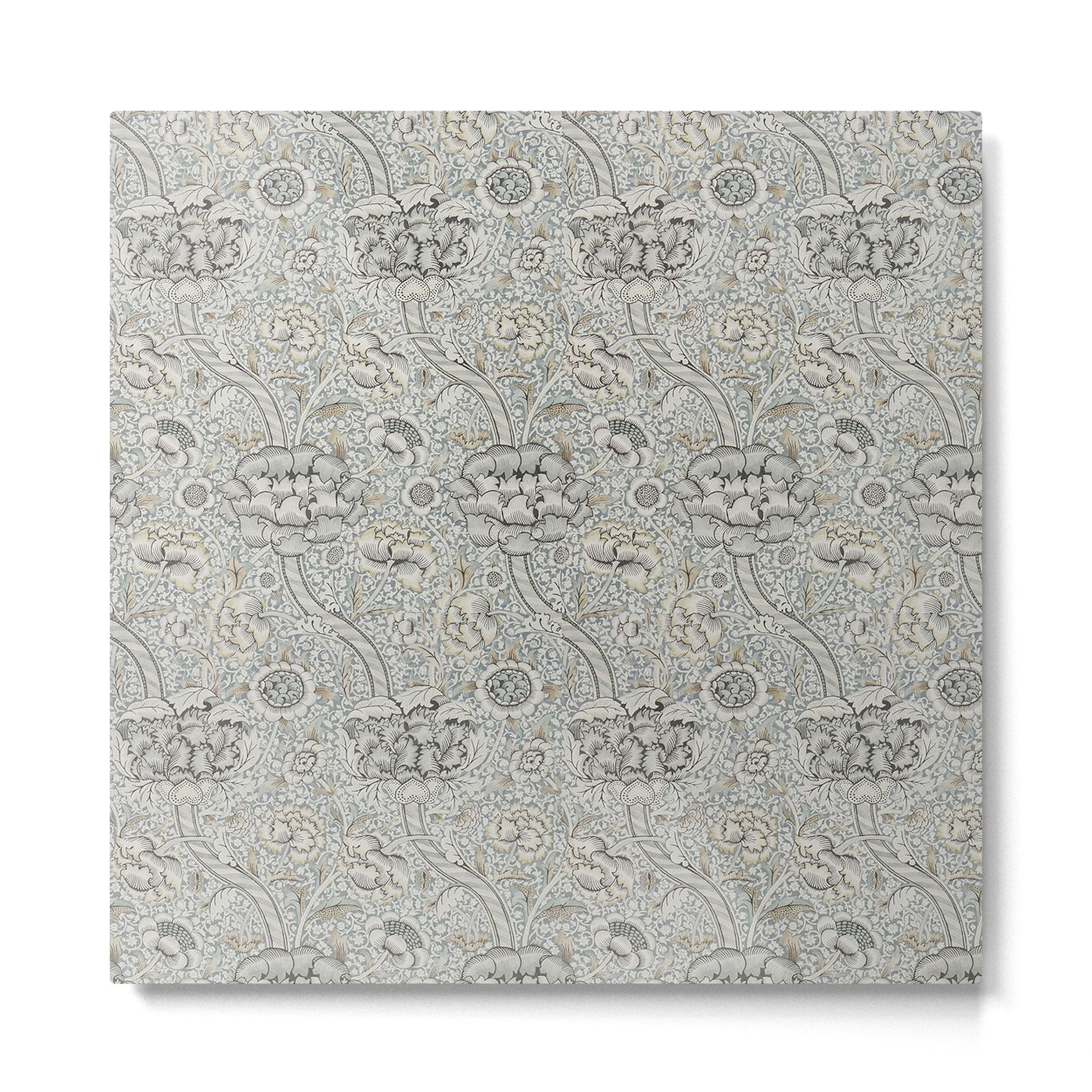 William Morris Wandle Grey Stone Vintage Floral Pattern Metal Print | TeksDecor