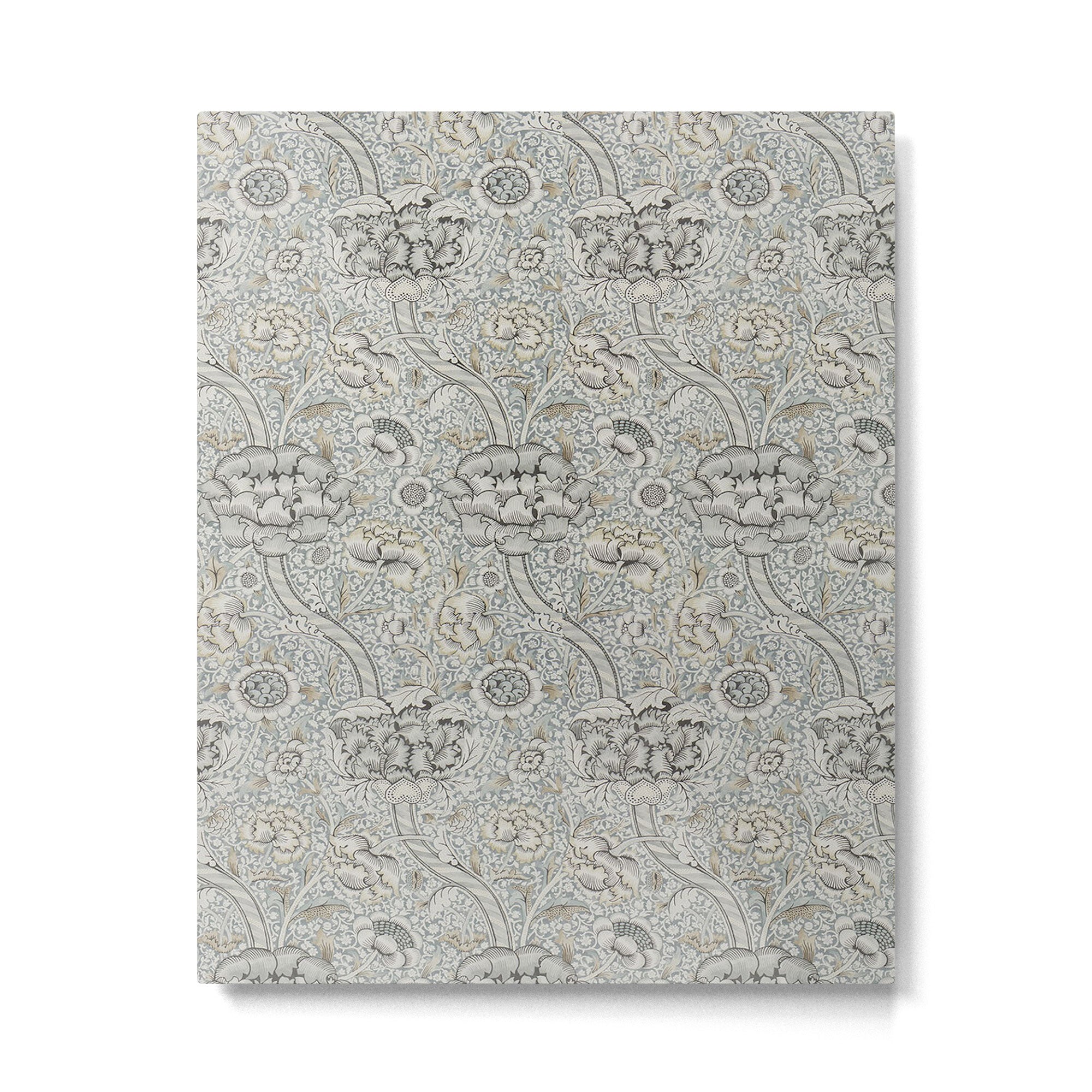 William Morris Wandle Grey Stone Vintage Floral Pattern Metal Print | TeksDecor