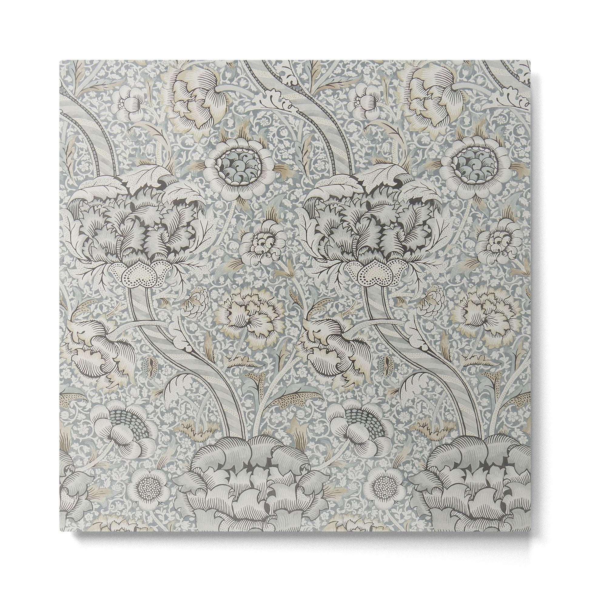 William Morris Wandle Grey Stone Vintage Pattern Metal Print | TeksDecor