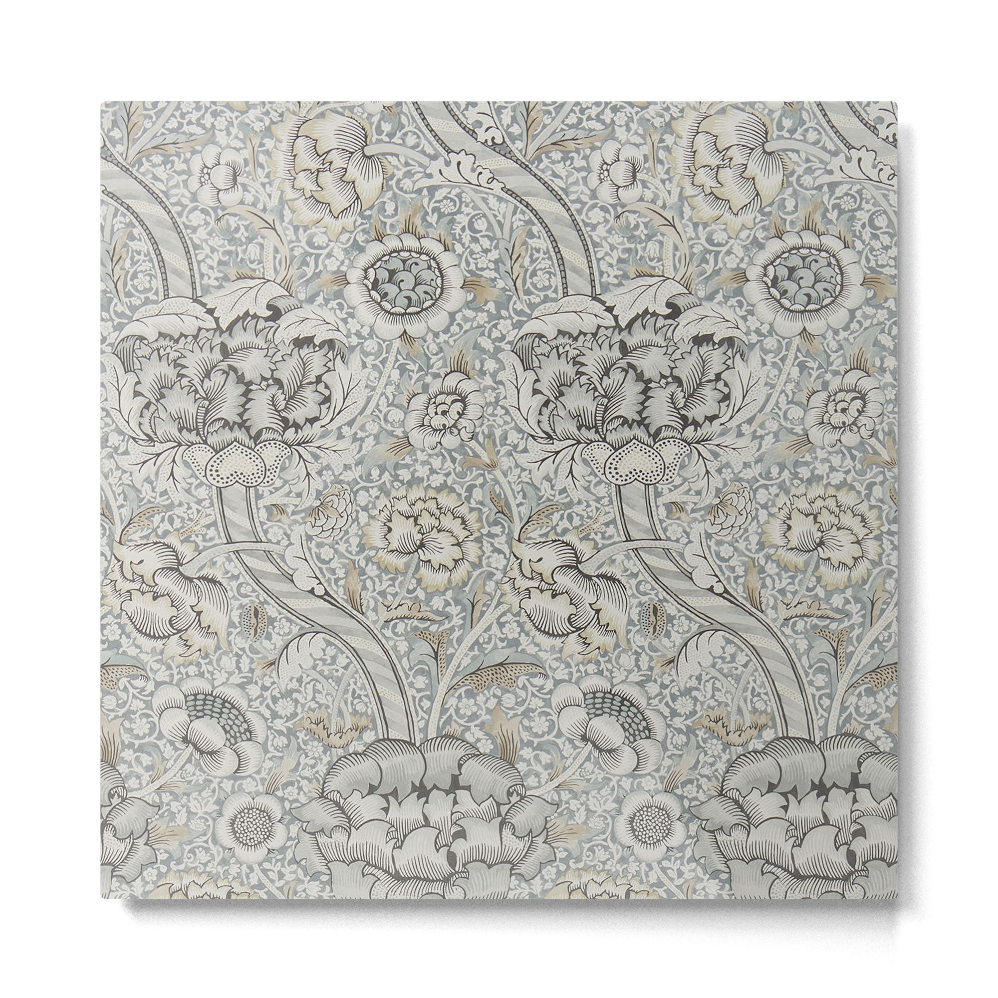 William Morris Wandle Grey Stone Vintage Pattern Metal Print | TeksDecor