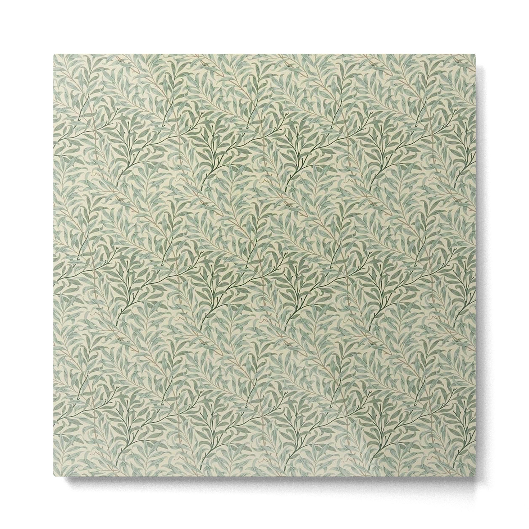 William Morris Willow Bough Cream Pale Green Metal Print | TeksDecor