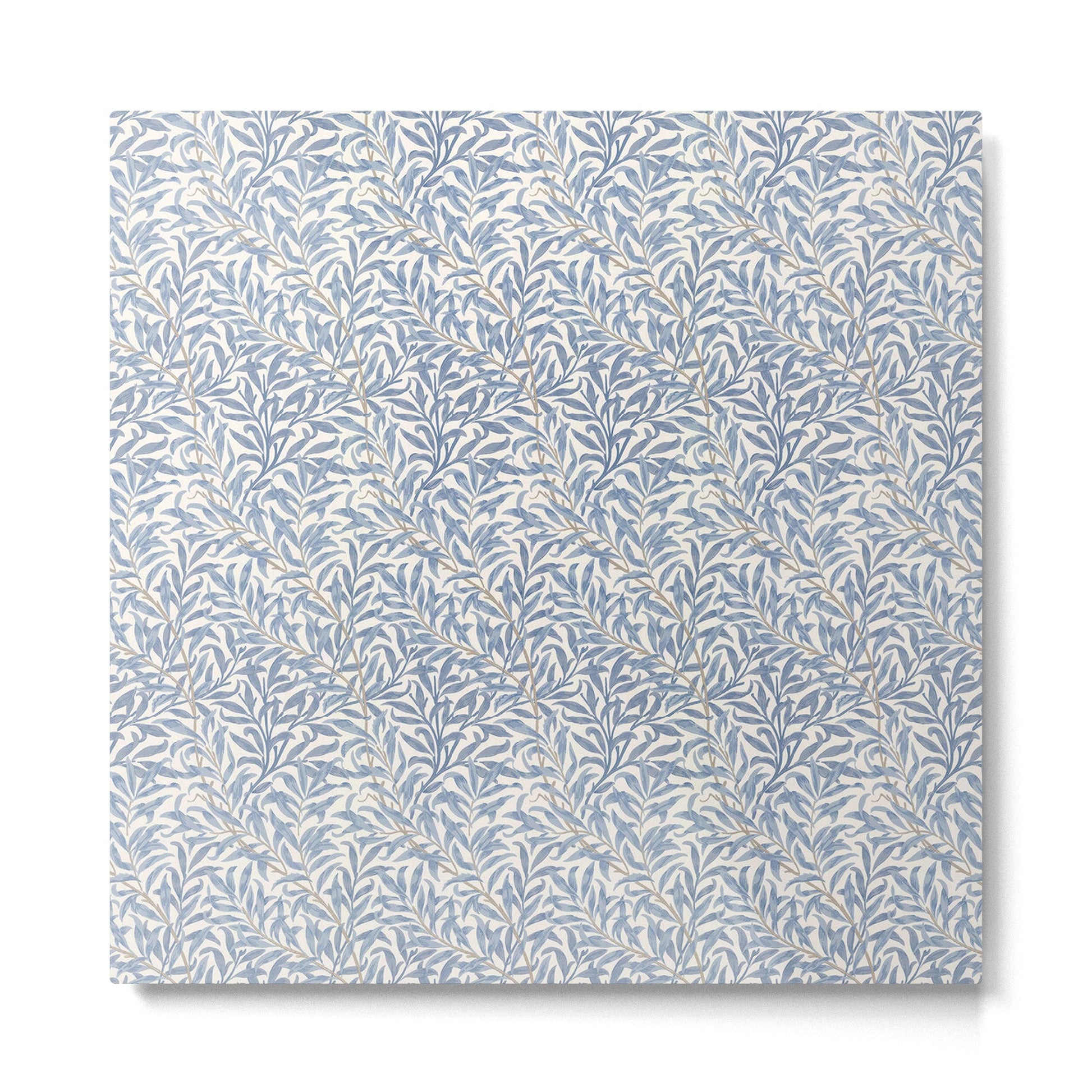 William Morris Willow Bough Blue Delft Porcelain Metal Print | TeksDecor