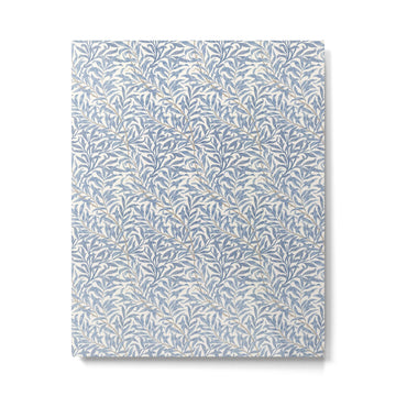 William Morris Willow Bough Blue Delft Porcelain Metal Print | TeksDecor