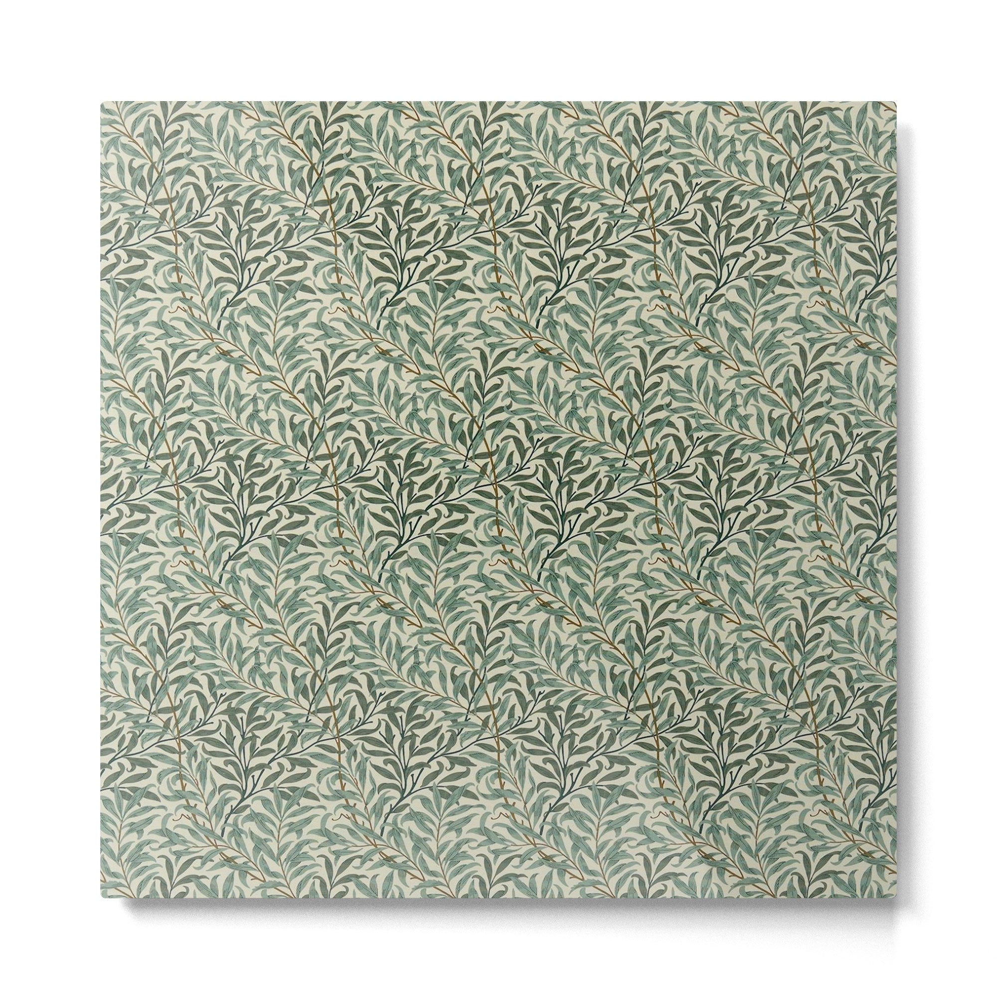 William Morris Willow Bough Cream Green Metal Print | TeksDecor
