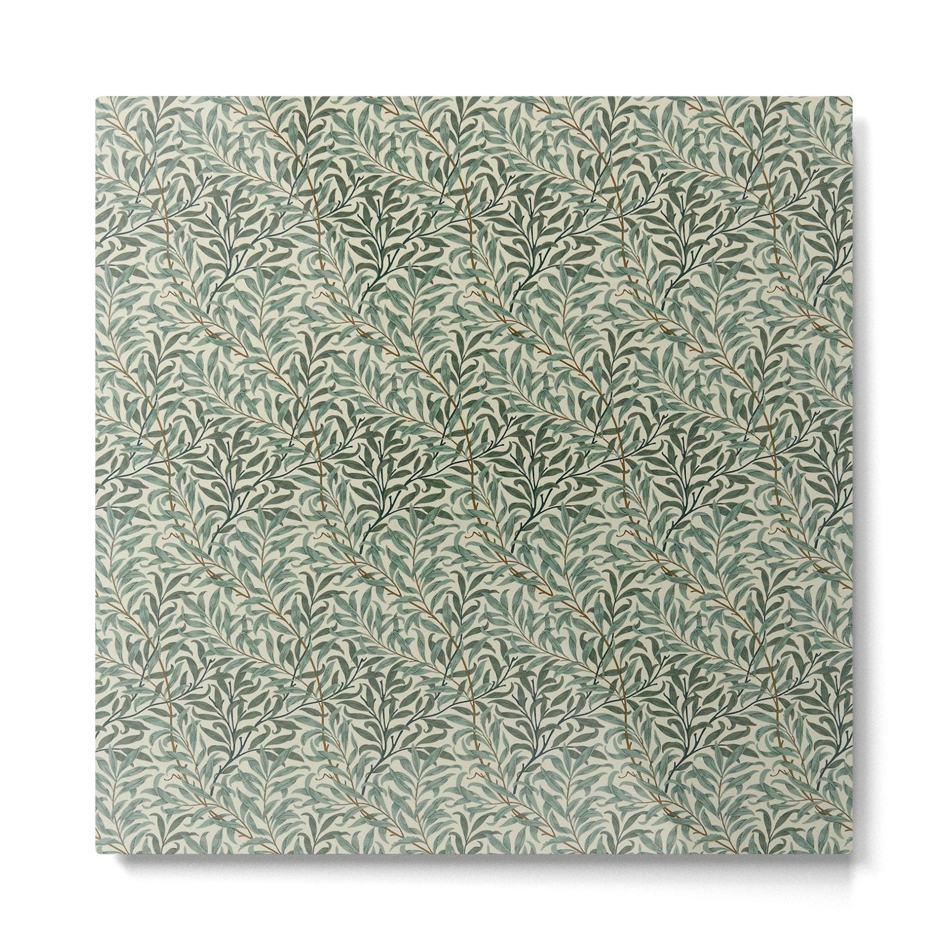 William Morris Willow Bough Cream Green Metal Print | TeksDecor