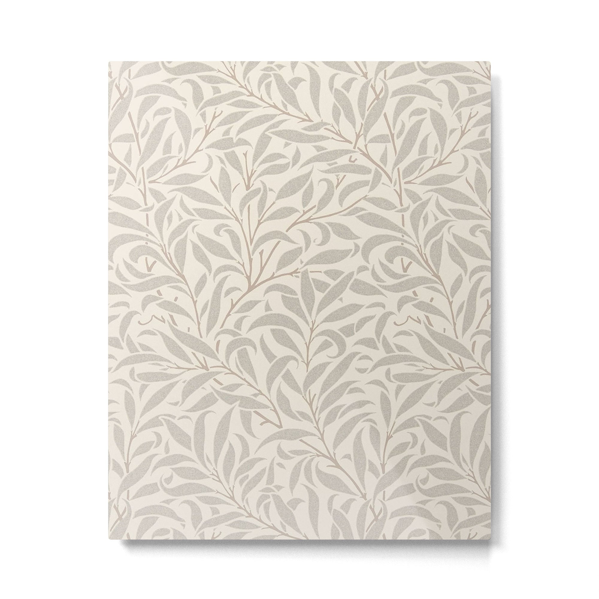 William Morris Willow Bough Ecru Silver Metal Print | TeksDecor