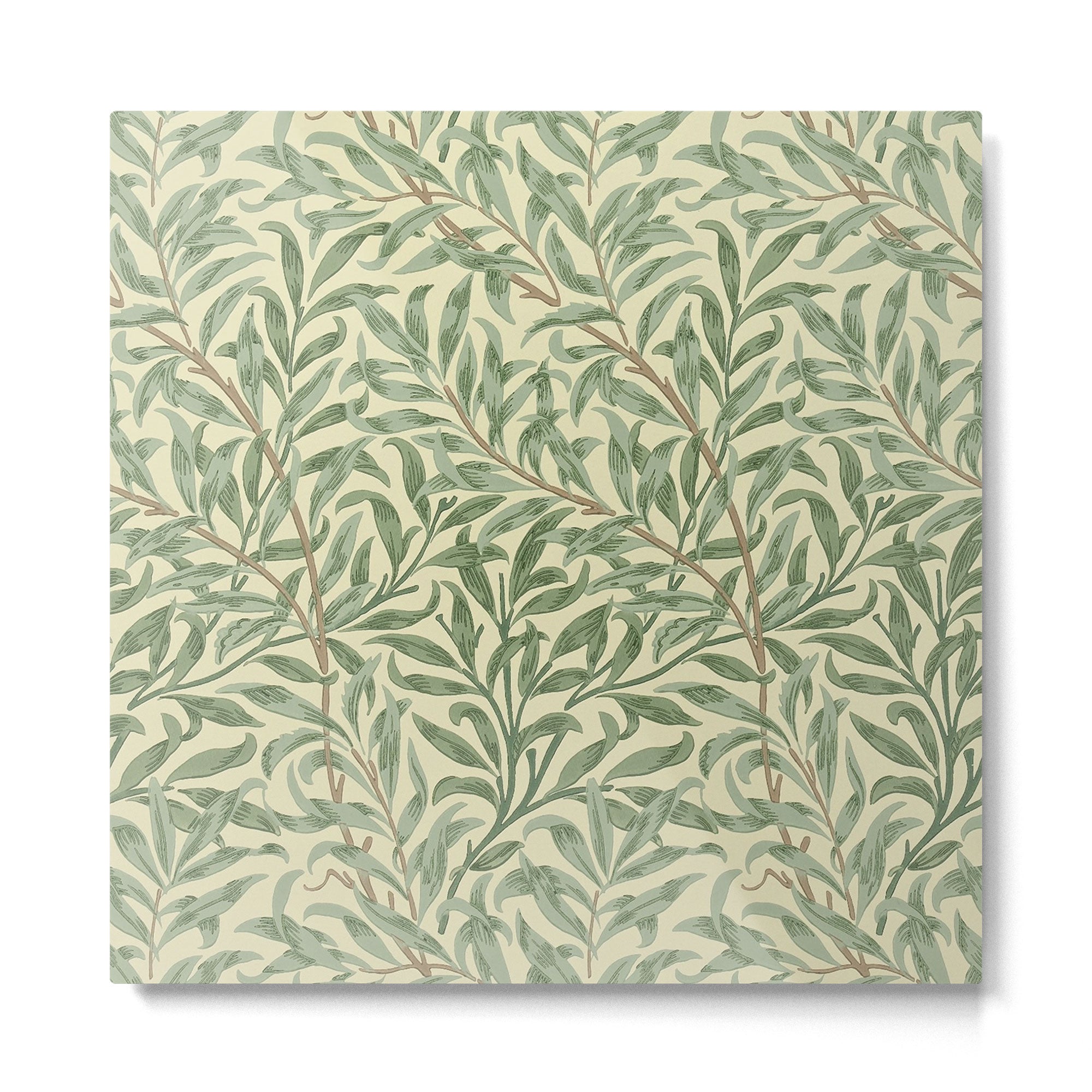 William Morris Willow Bough Green Cream Vintage Pattern Metal Print | TeksDecor
