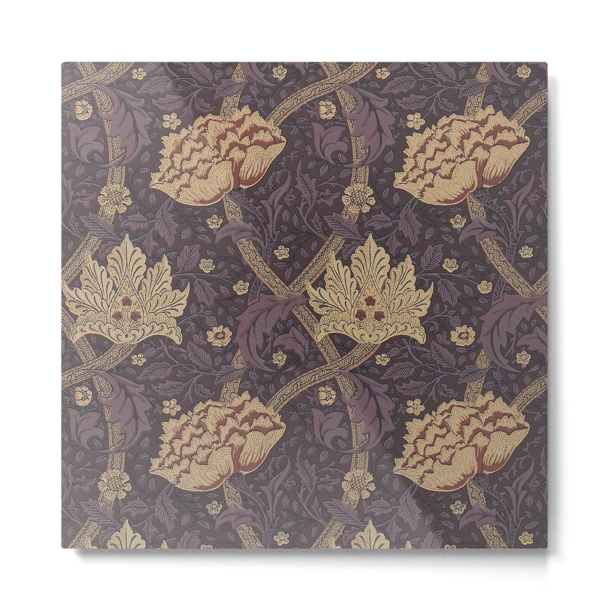 William Morris Windrush Aubergine Wine Vintage Pattern Metal Print | TeksDecor