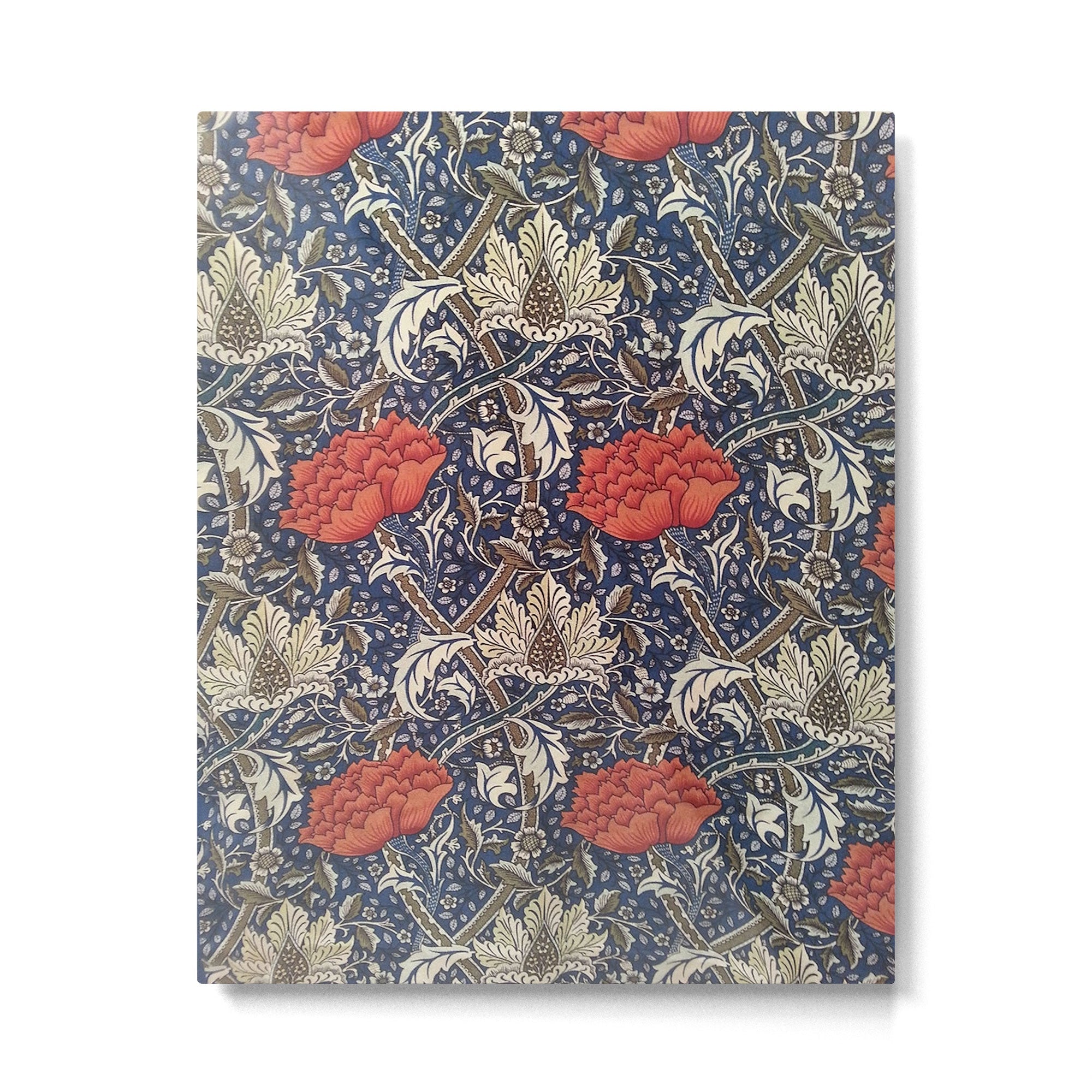 William Morris Windrush Blue Red Vintage Pattern Metal Print | TeksDecor