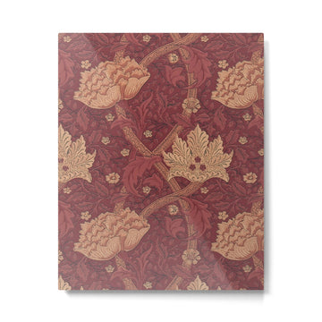 William Morris Windrush Dark Red Brick Vintage Pattern Metal Print | TeksDecor