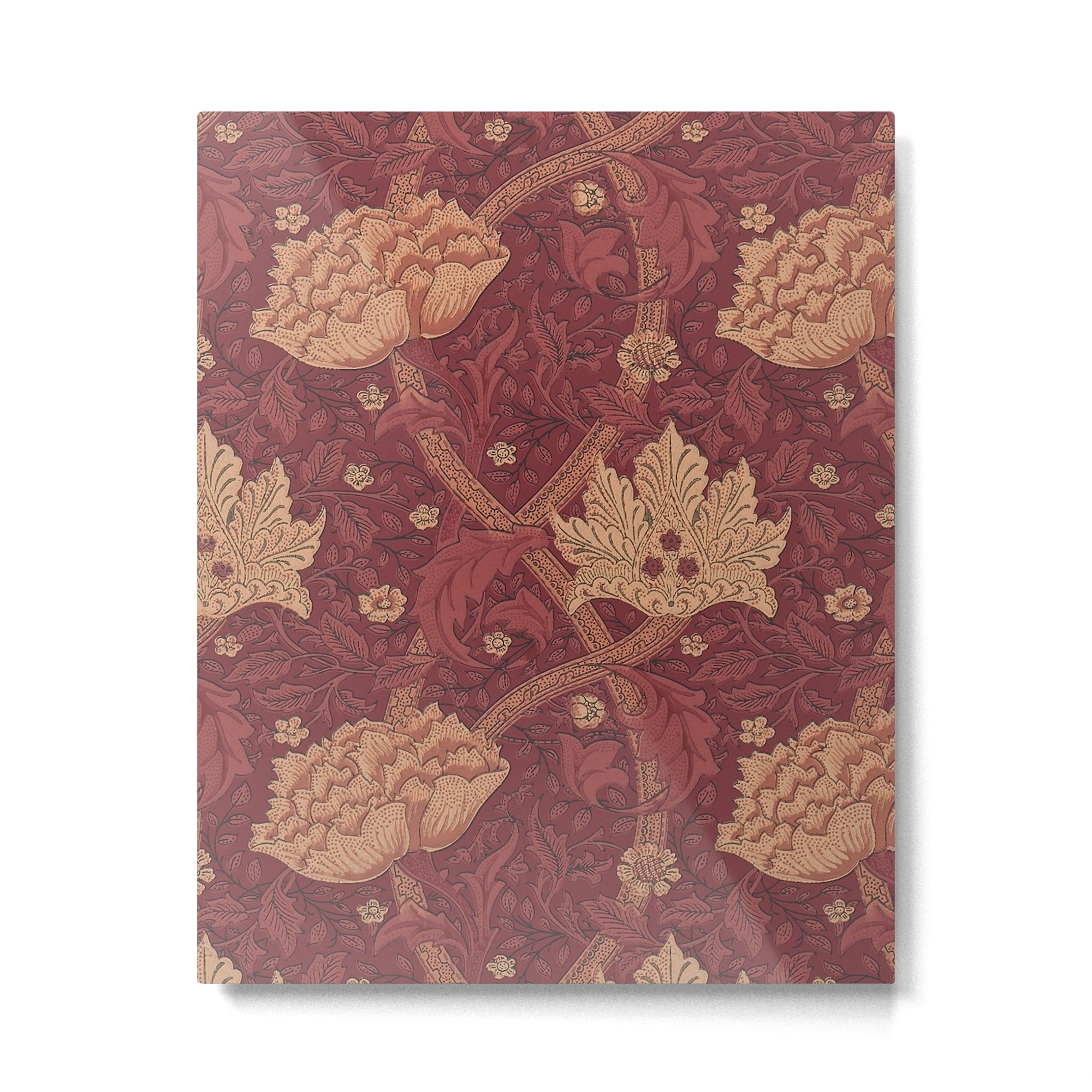 William Morris Windrush Dark Red Brick Vintage Pattern Metal Print | TeksDecor