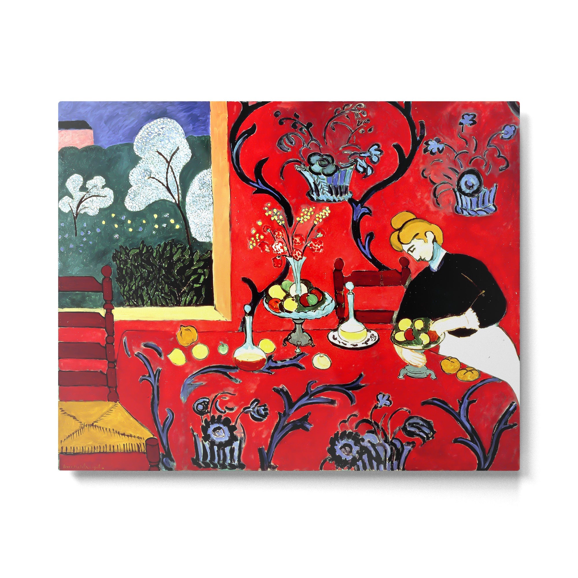 Matisse - The Dessert, Harmony in Red, 1908 Artwork Metal Print | TeksDecor
