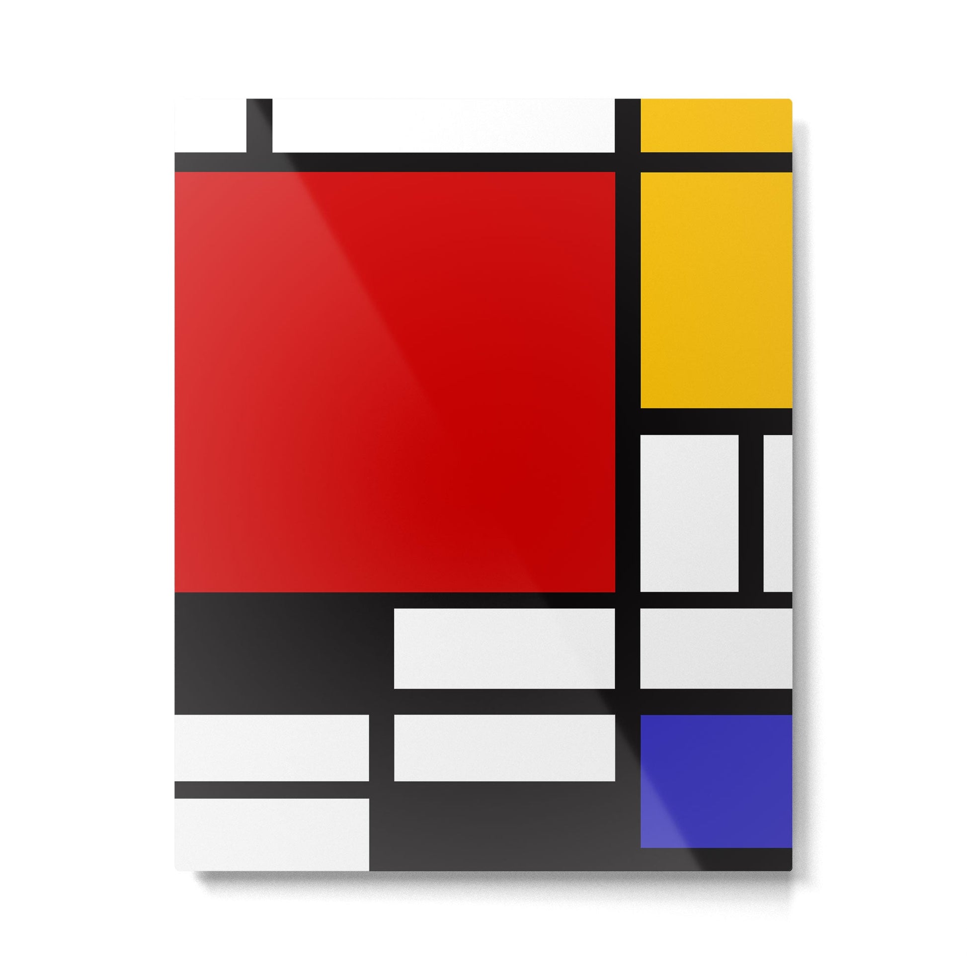 Piet Mondrian - Composition with Red, Yellow, and Blue 1942 Artwork Metal Print | TeksDecor