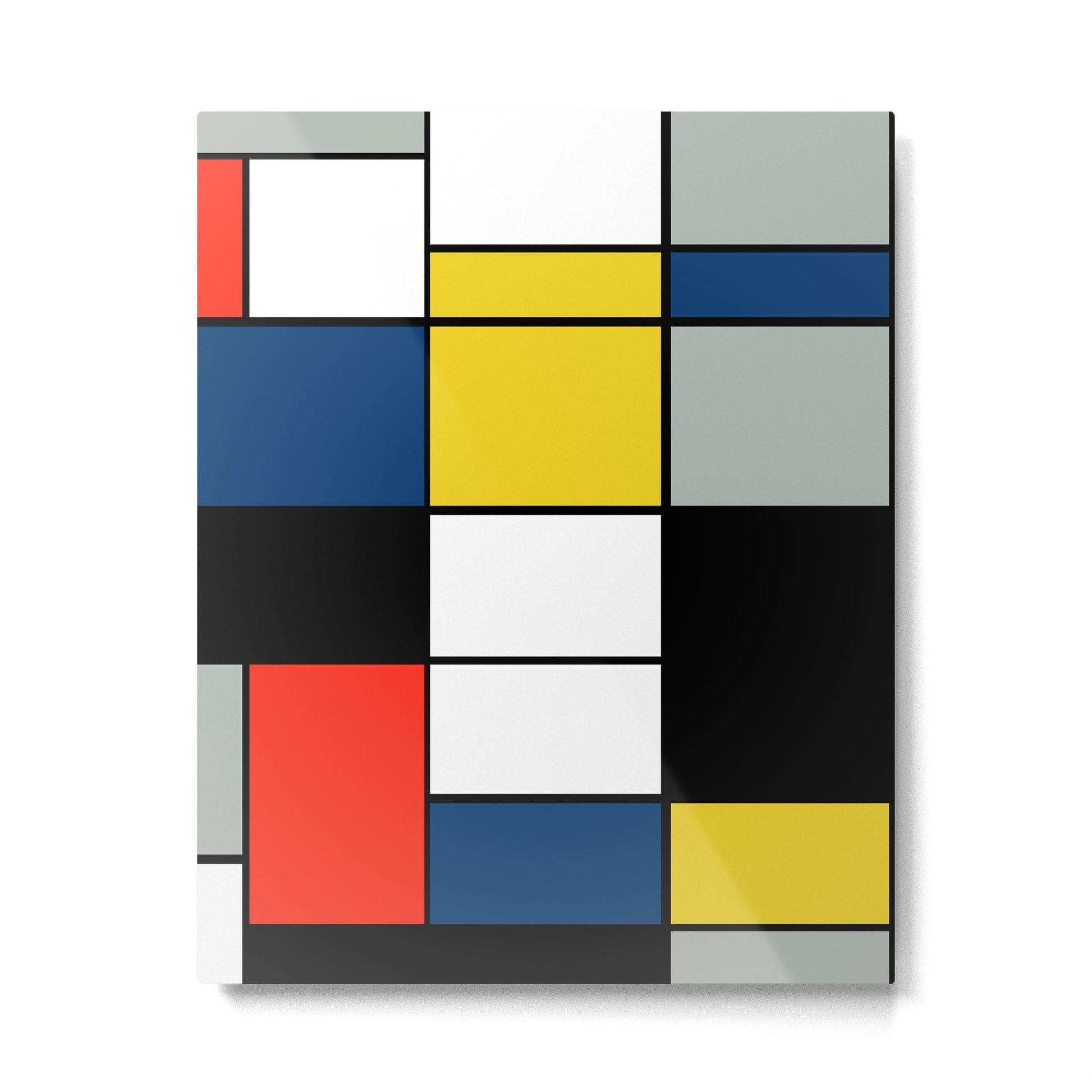 Piet Mondrian - Large Composition A with Black, Red, Gray, Yellow and Blue, 1930 Artwork Metal Print | TeksDecor