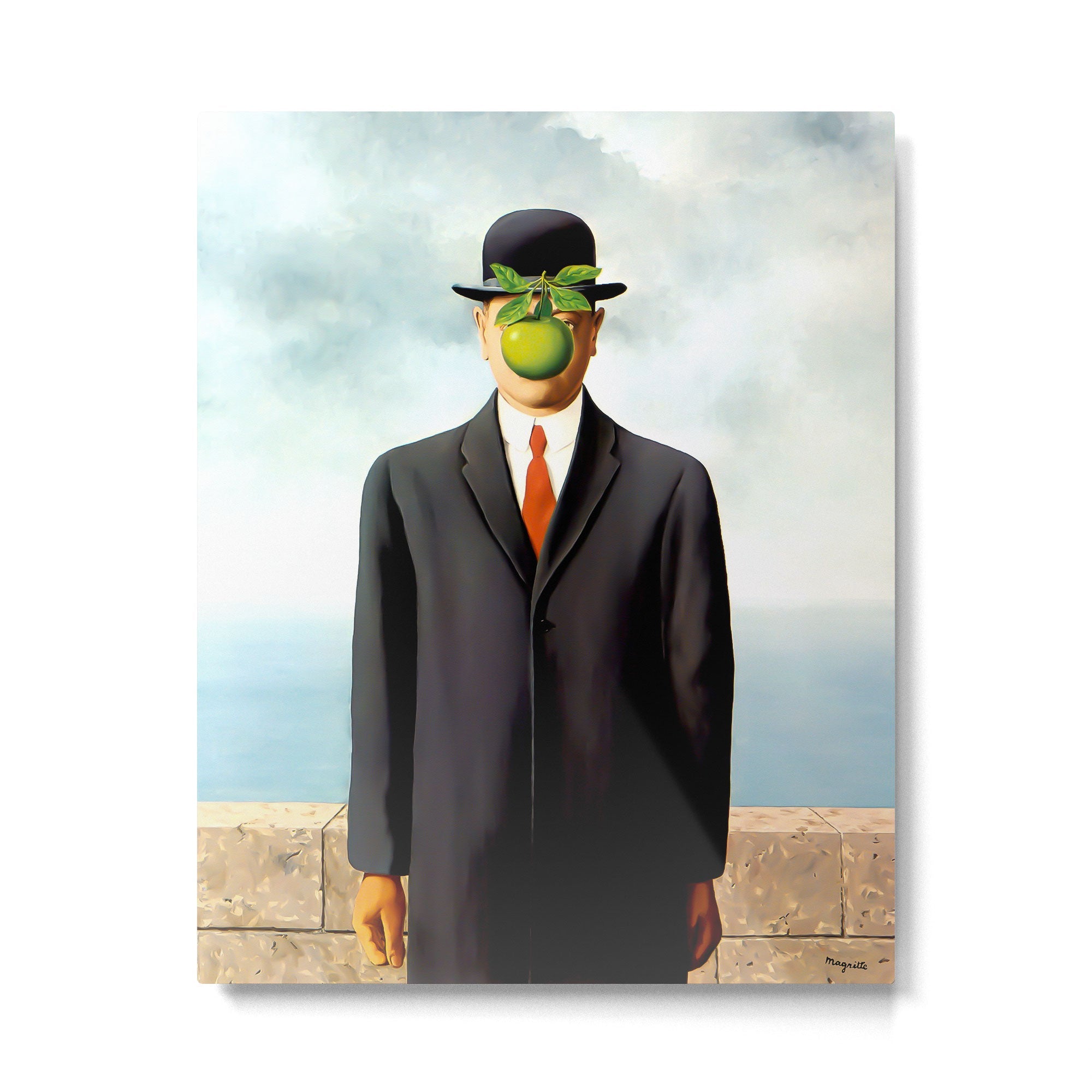 Rene Magritte The Son of Man, 1964 Artwork, Tshirts, Posters, Prints, Bags, Men, Women, Youth Metal Print | TeksDecor