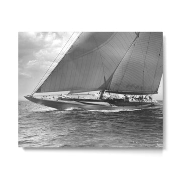 12-meter Sailing Yacht America's Cup Races nautical black and white photograph Metal Print | TeksDecor