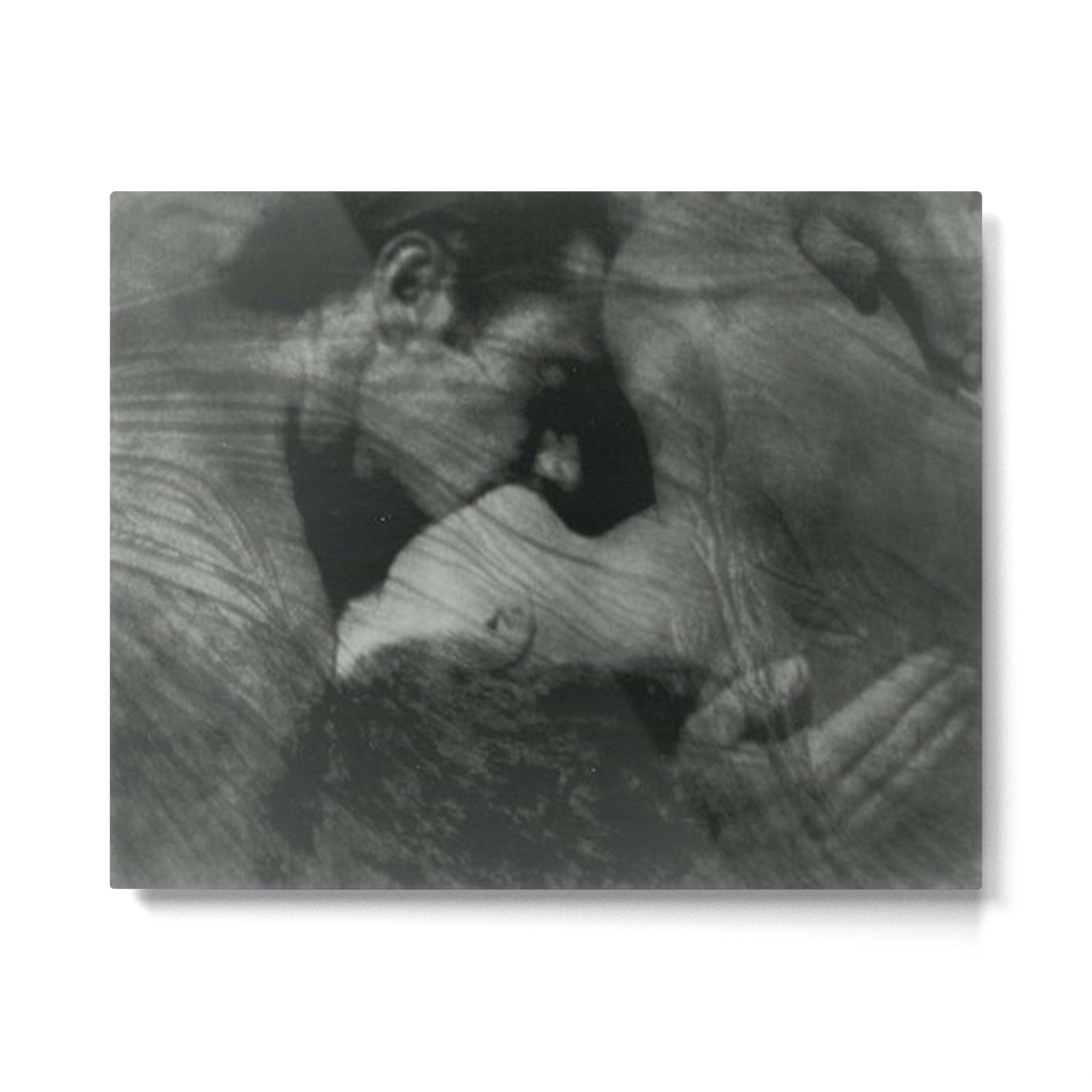 1912, The Kiss, Lovers black and white photography by Anne Brigmann Metal Print | TeksDecor
