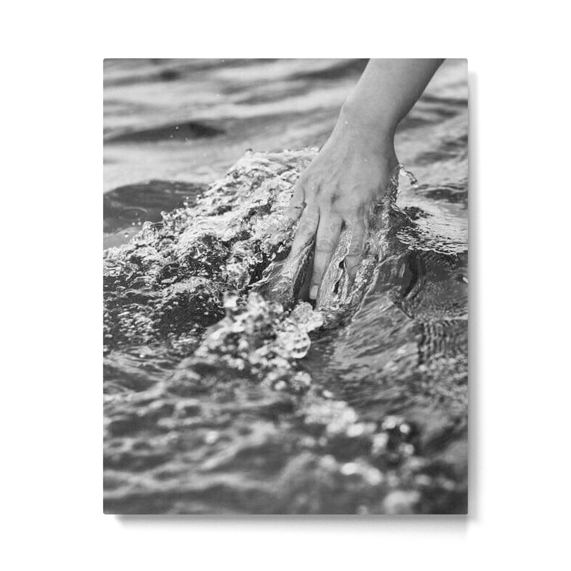 Running hand through the water, under the blue again black and white photograph / art photography Metal Print | TeksDecor