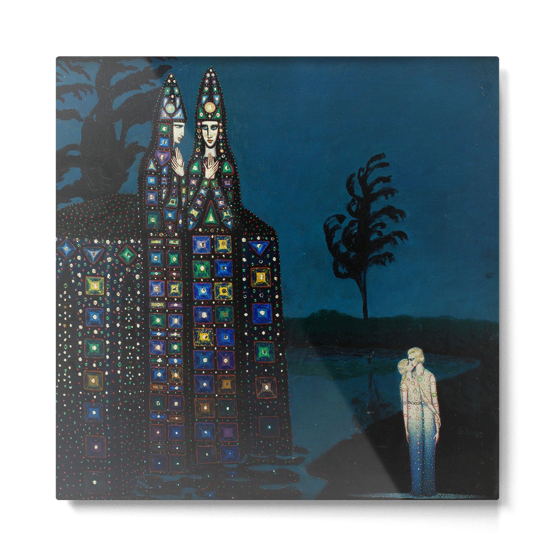 Confirmation of Love,' Magical Realism Portrait Painting by Boles??aw Biegas Metal Print | TeksDecor