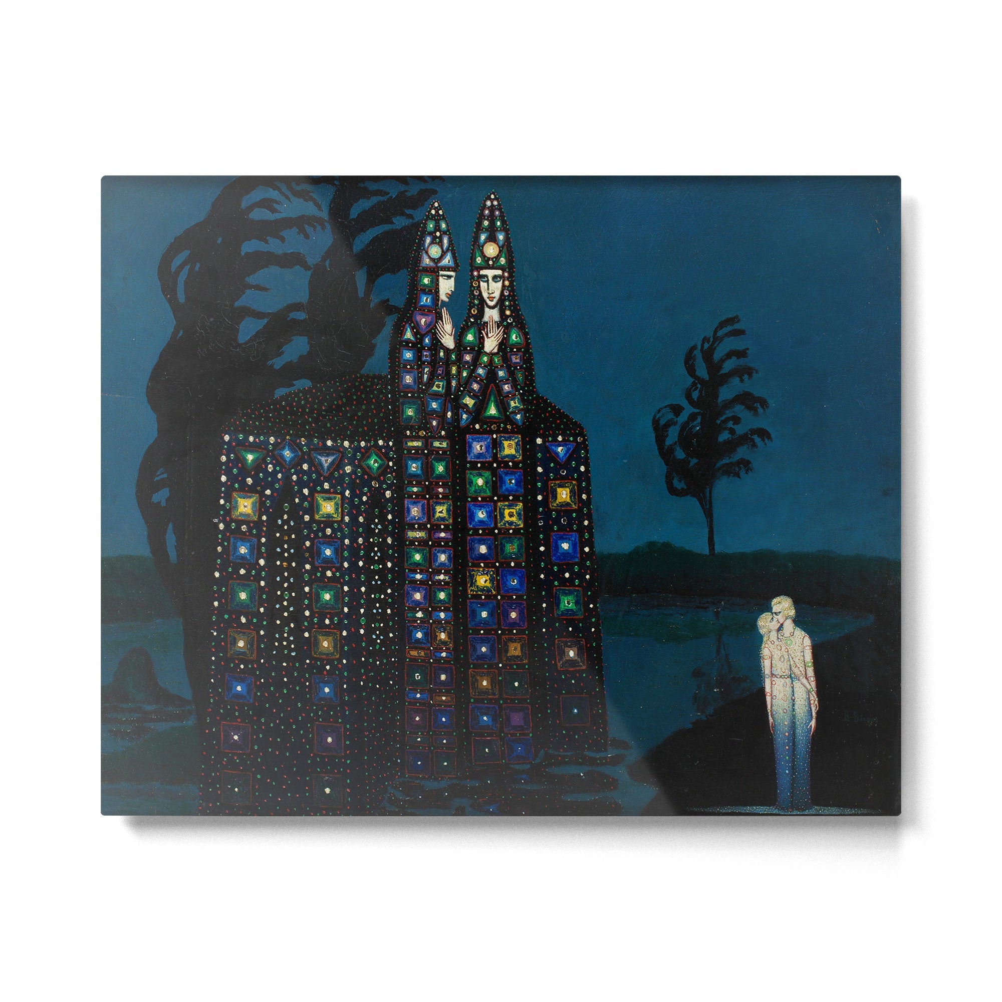 Confirmation of Love,' Magical Realism Portrait Painting by Boles??aw Biegas Metal Print | TeksDecor