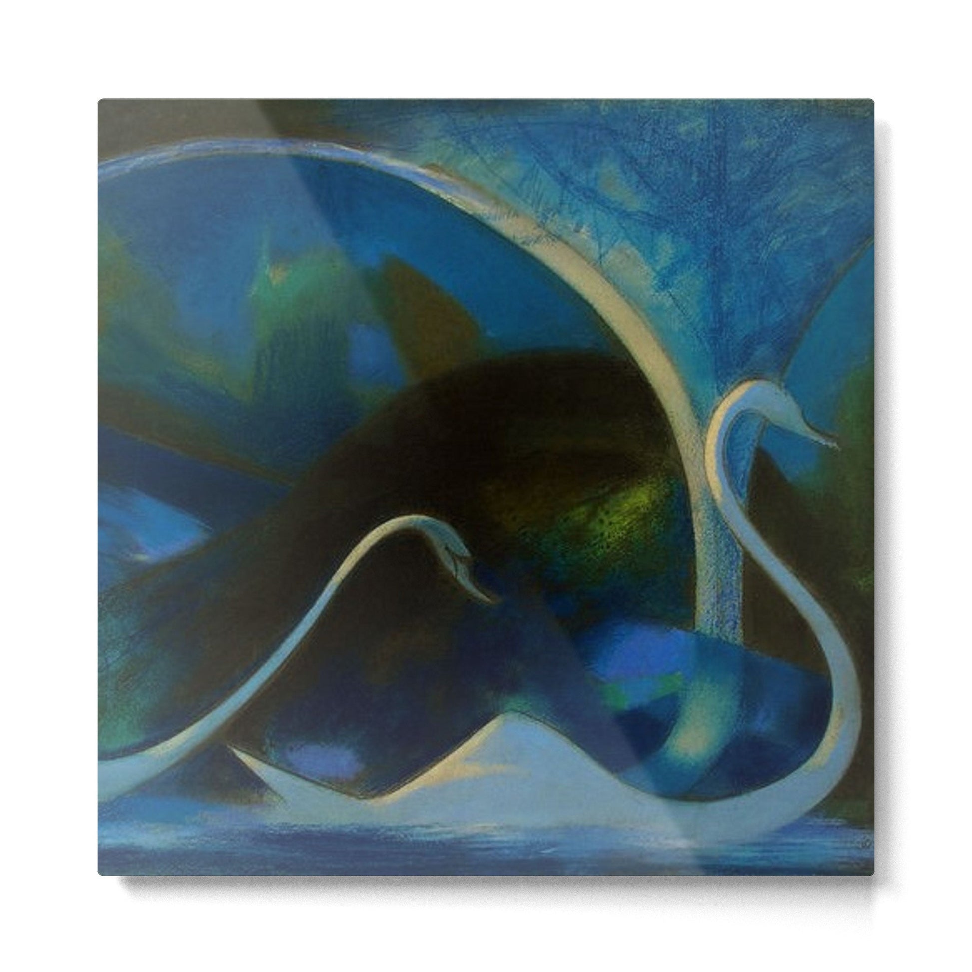 Swans (Night) Central Park, Gapstow Bridge New York by Joseph Stella Metal Print | TeksDecor