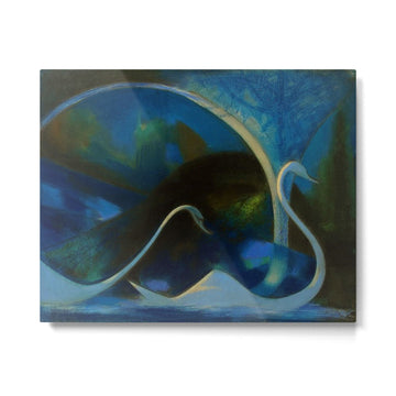 Swans (Night) Central Park, Gapstow Bridge New York by Joseph Stella Metal Print | TeksDecor