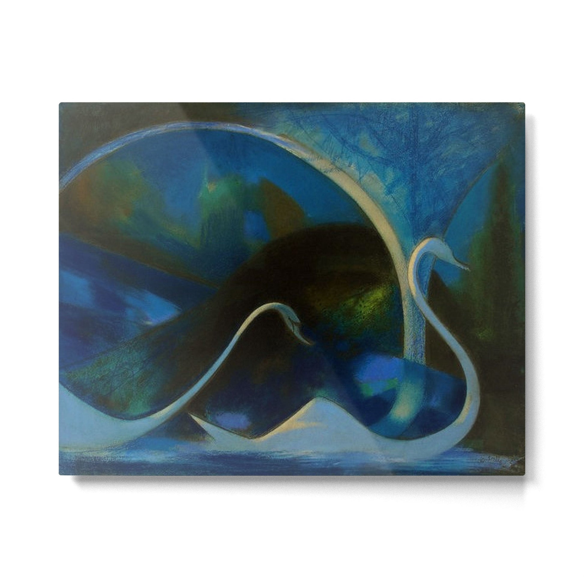 Swans (Night) Central Park, Gapstow Bridge New York by Joseph Stella Metal Print | TeksDecor