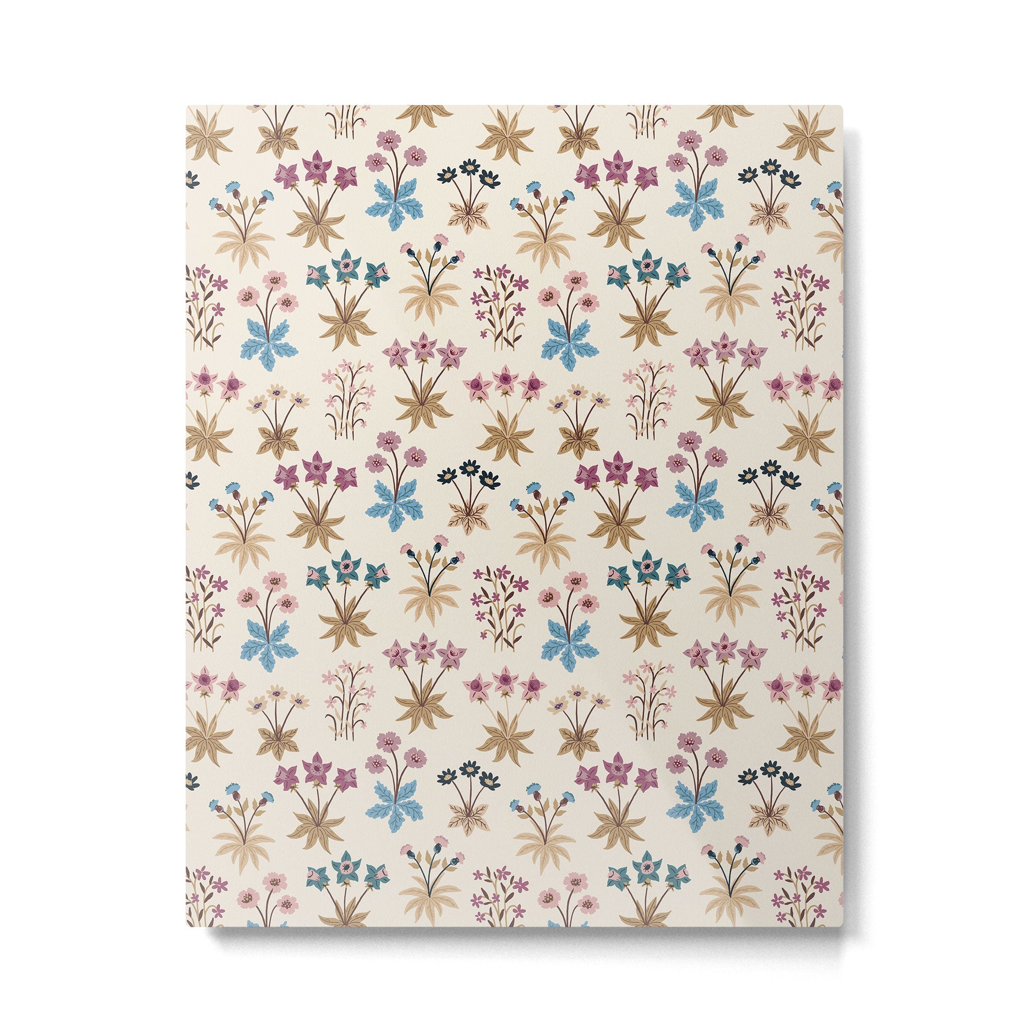 Winter Botanica - Tapestry In Cream Metal Print | TeksDecor