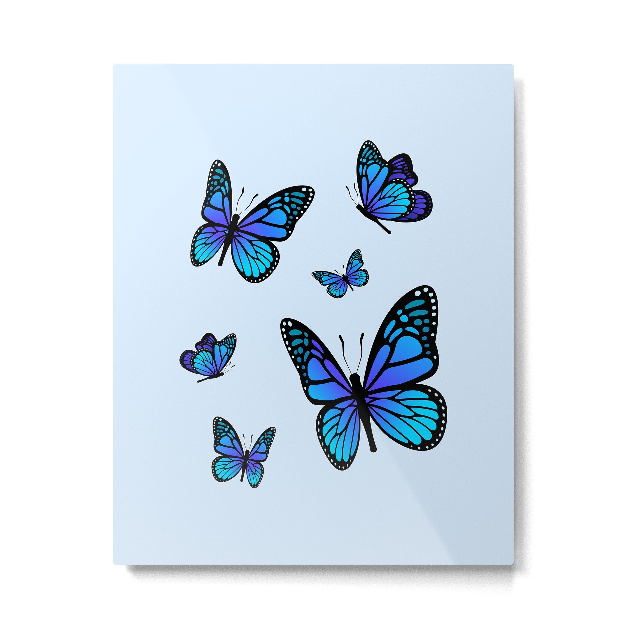 Butterfly Blues | Blue Morpho Butterflies Collage Metal Print | TeksDecor
