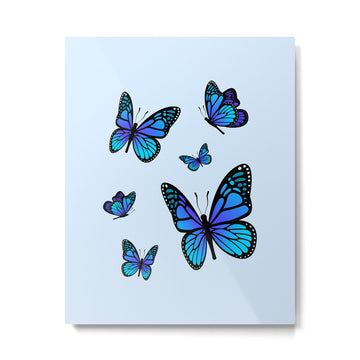 Butterfly Blues | Blue Morpho Butterflies Collage Metal Print | TeksDecor