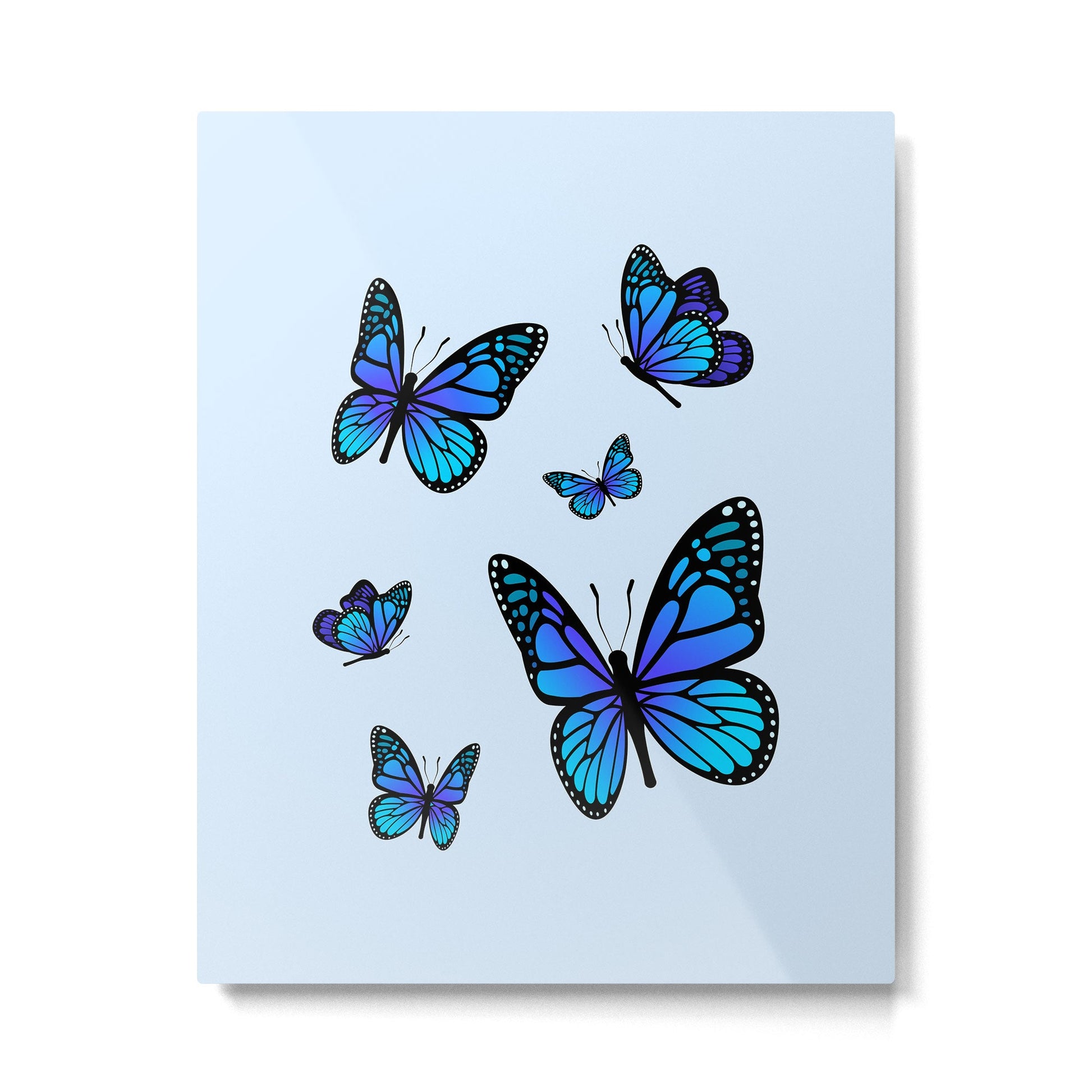 Butterfly Blues | Blue Morpho Butterflies Collage Metal Print | TeksDecor
