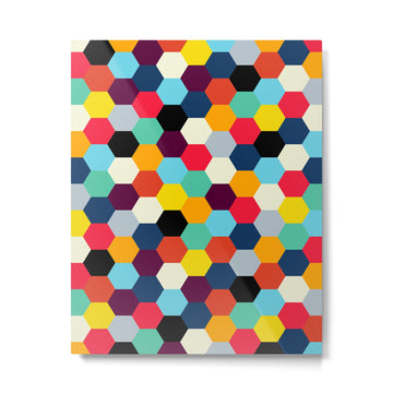 Eclectic Tiles | Mid Century Pattern Metal Print | TeksDecor