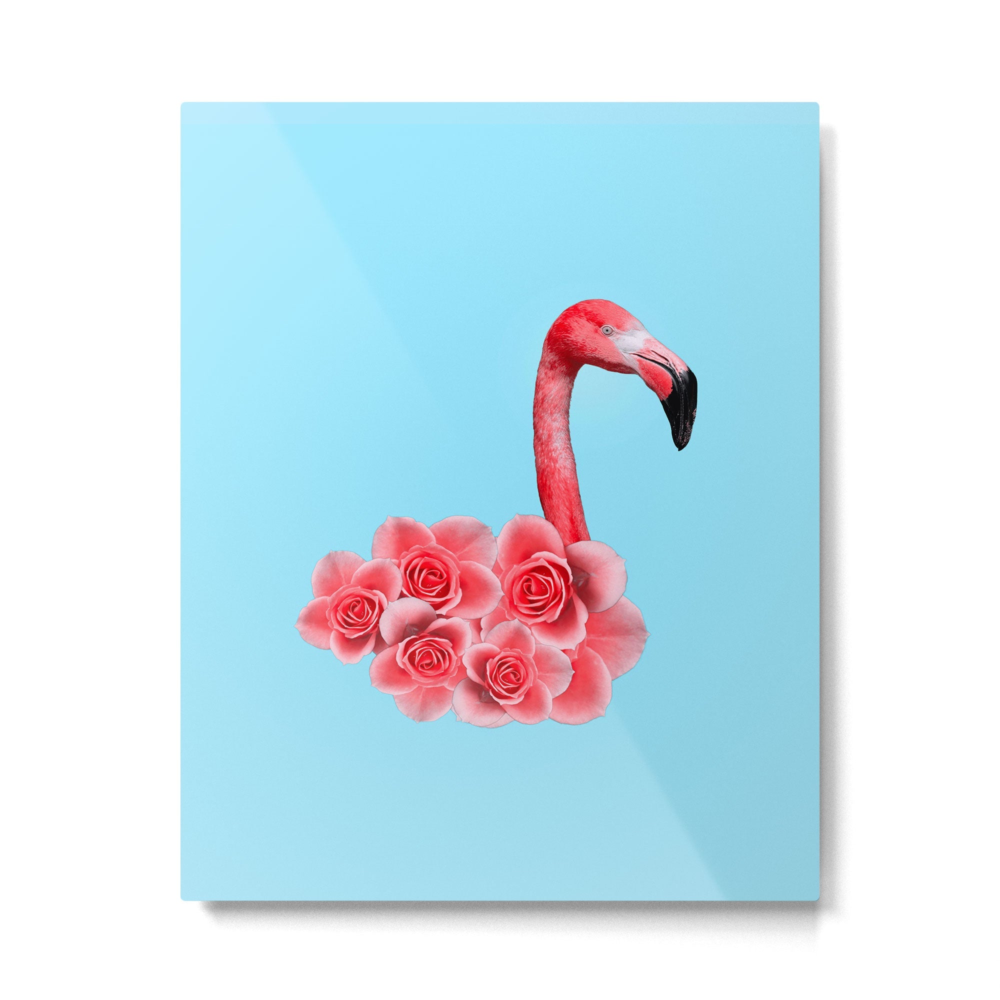 Flamingo Flowers: Pop Animals Metal Print | TeksDecor