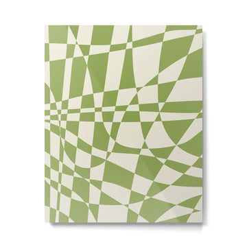 Glass Glitch: Forest Green Edition Metal Print | TeksDecor