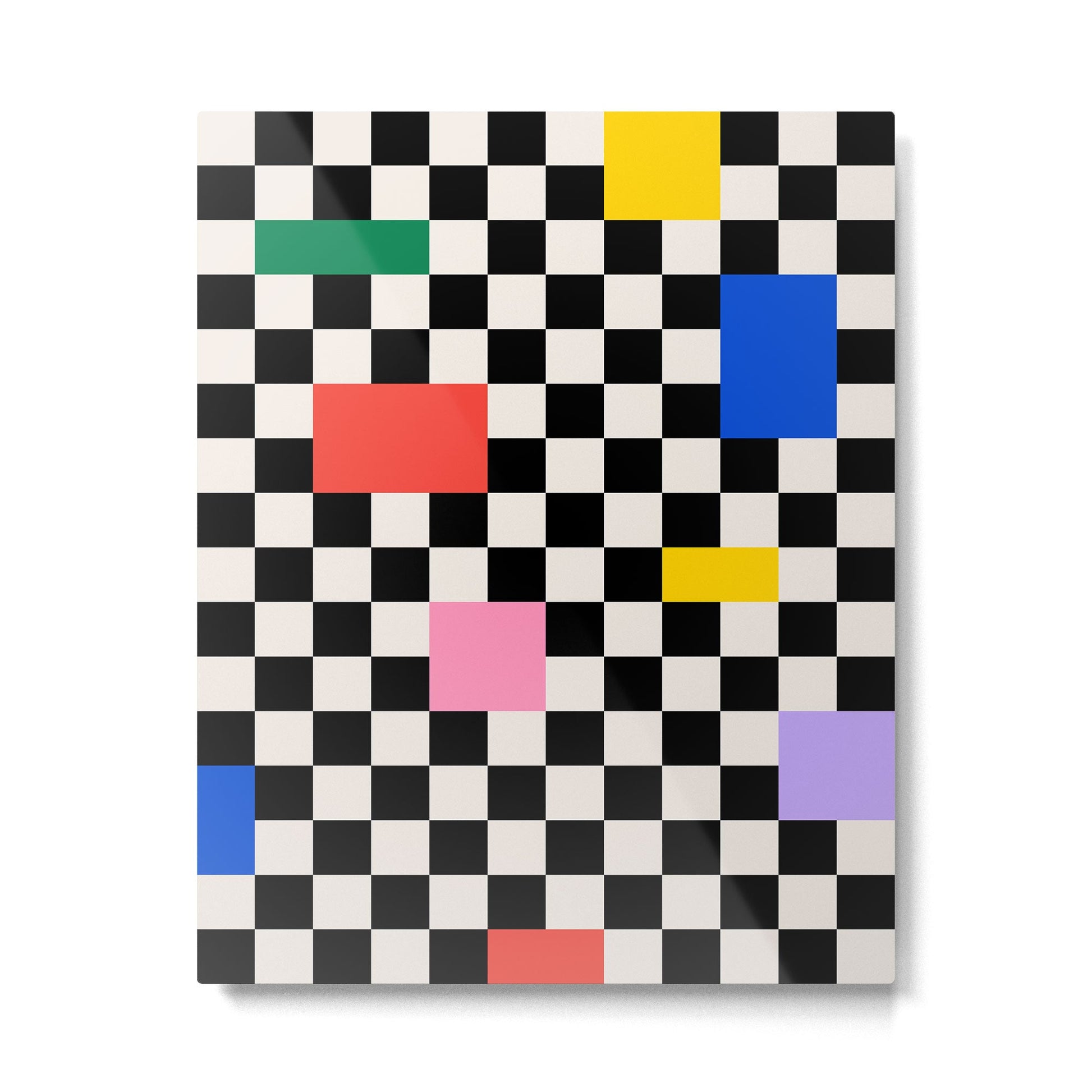 Patchwork: Bauhaus Check Edition Metal Print | TeksDecor