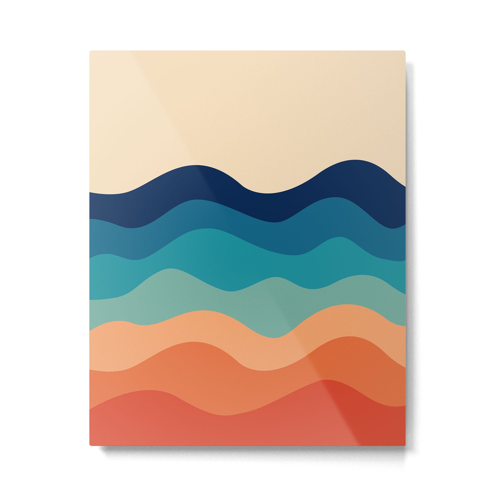 Retro 70s Waves Metal Print | TeksDecor