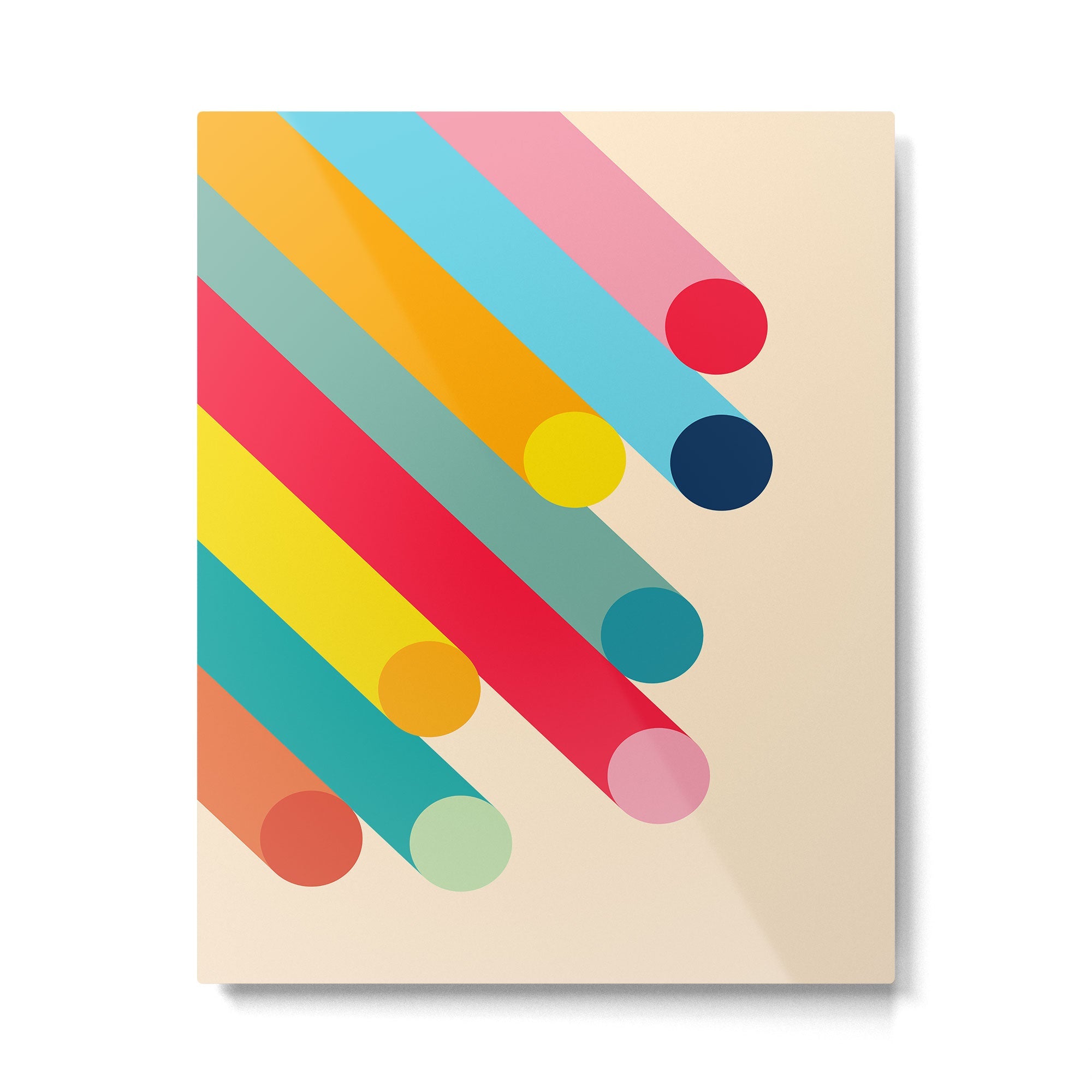 Retro Mid Century Beams | Bauhaus Geometric Pattern Metal Print | TeksDecor