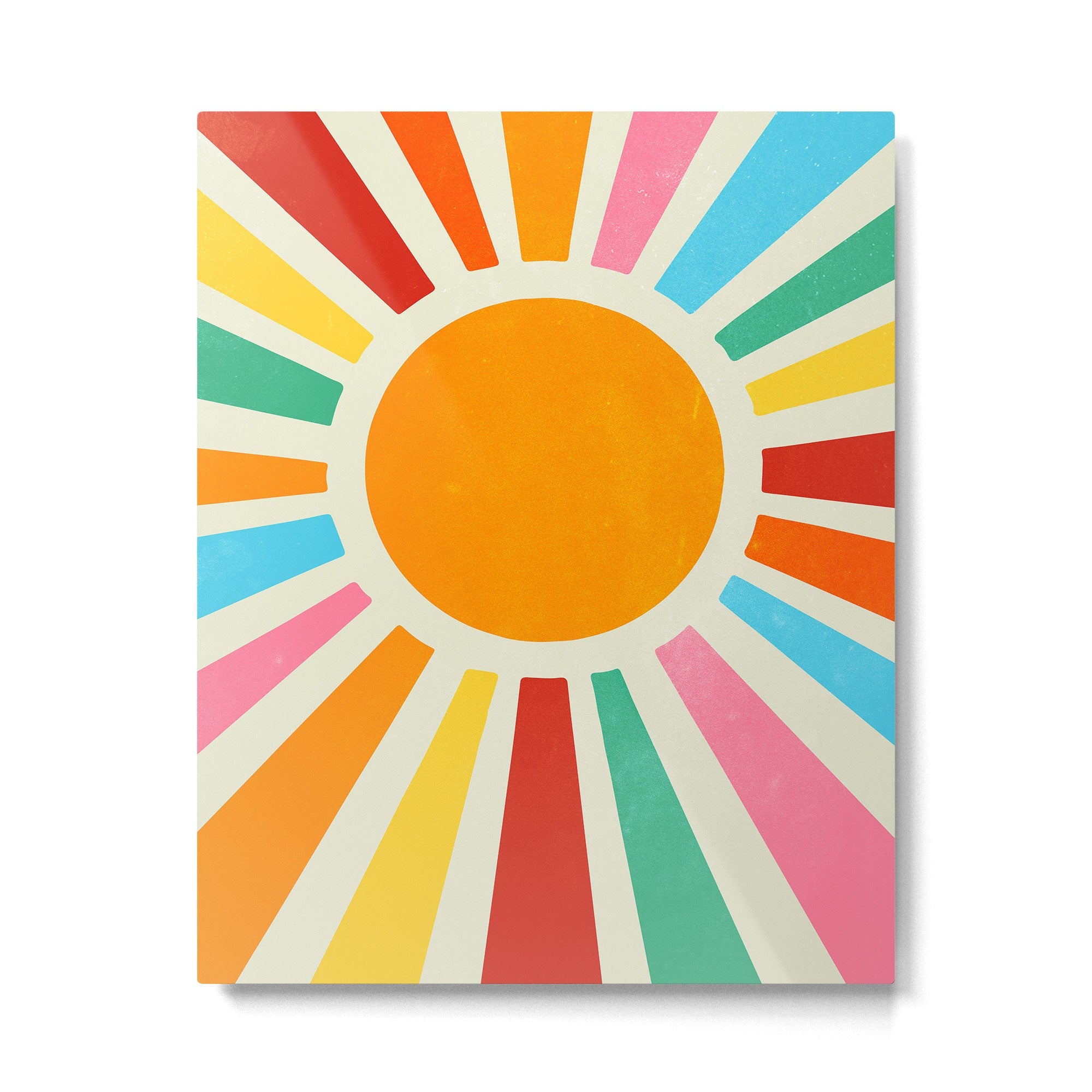 Retro Sunrise: Rainbow Edition Metal Print | TeksDecor